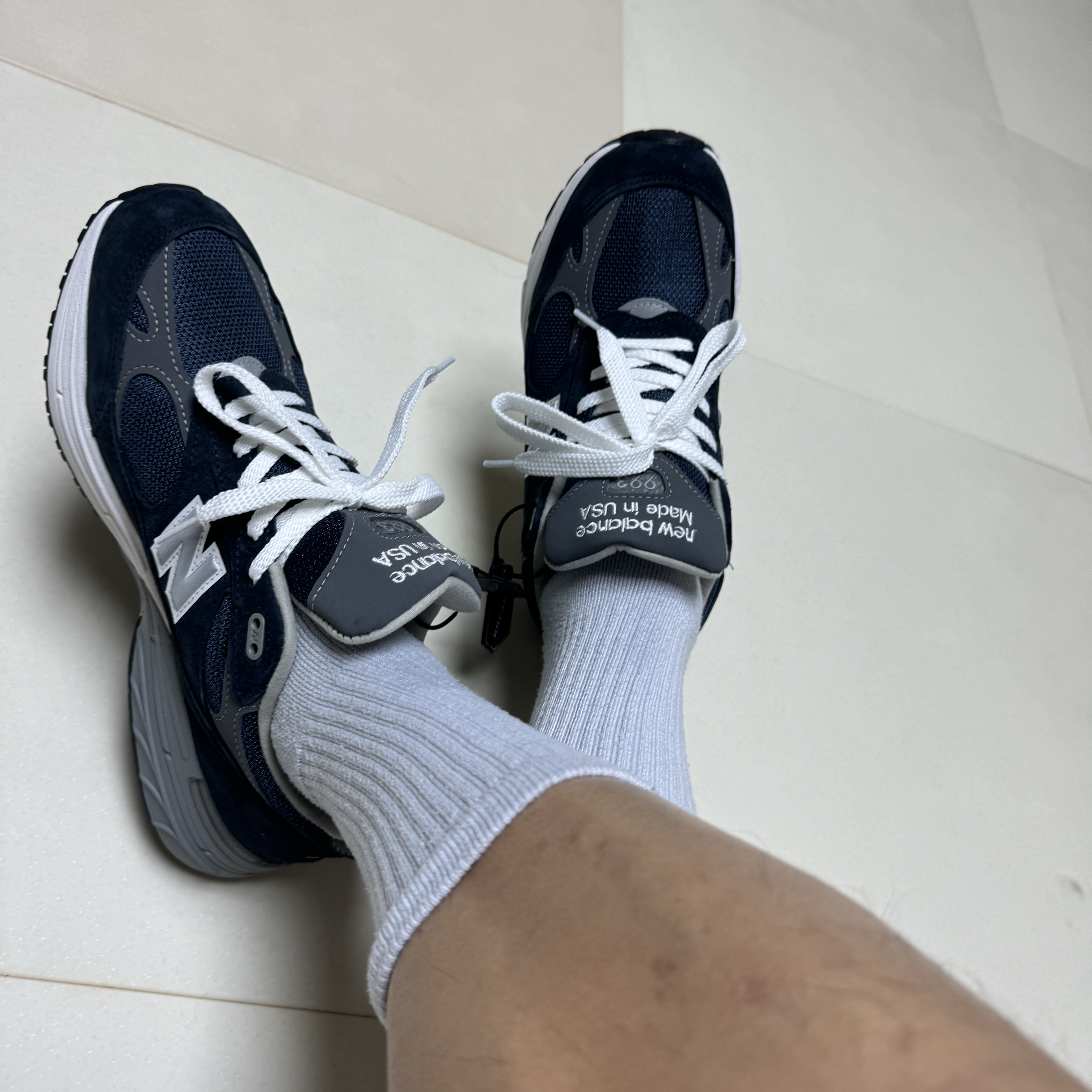 New Balance 993 Made in USA Navy - D Standard 착용 스타일