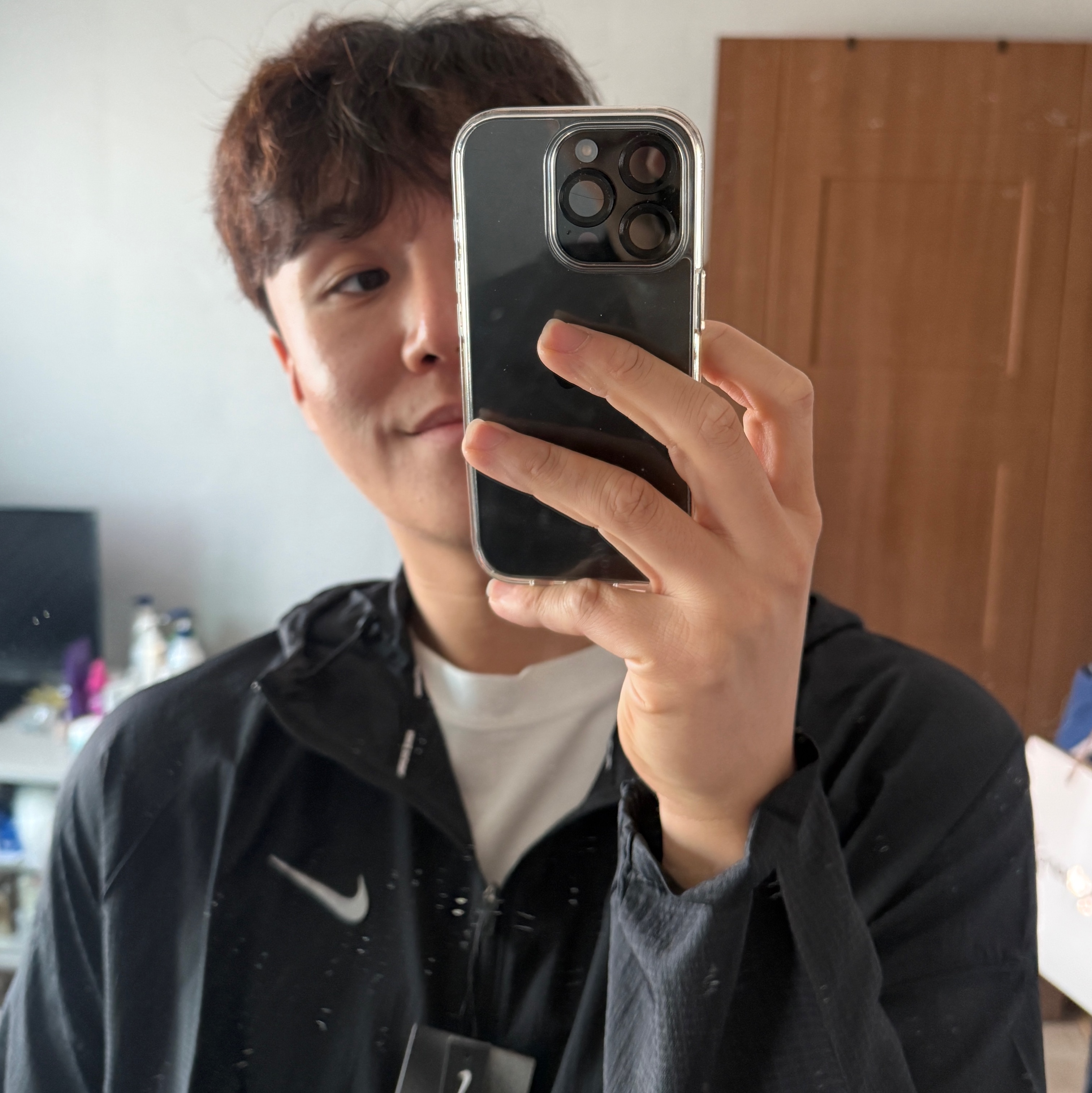 Nike Essential Running Jacket Black - Asia 착용 스타일