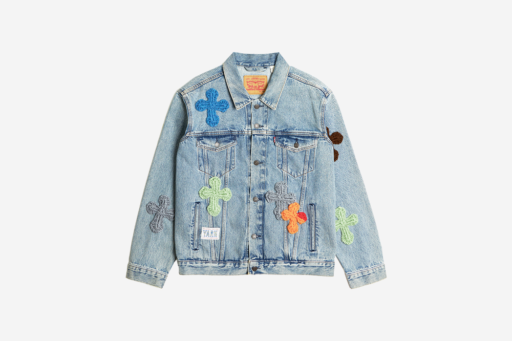 ジャケット Y.A.R.N. Levi's Denim Jacket 3D Cross Knit Motif Indigo 23AW Collection 