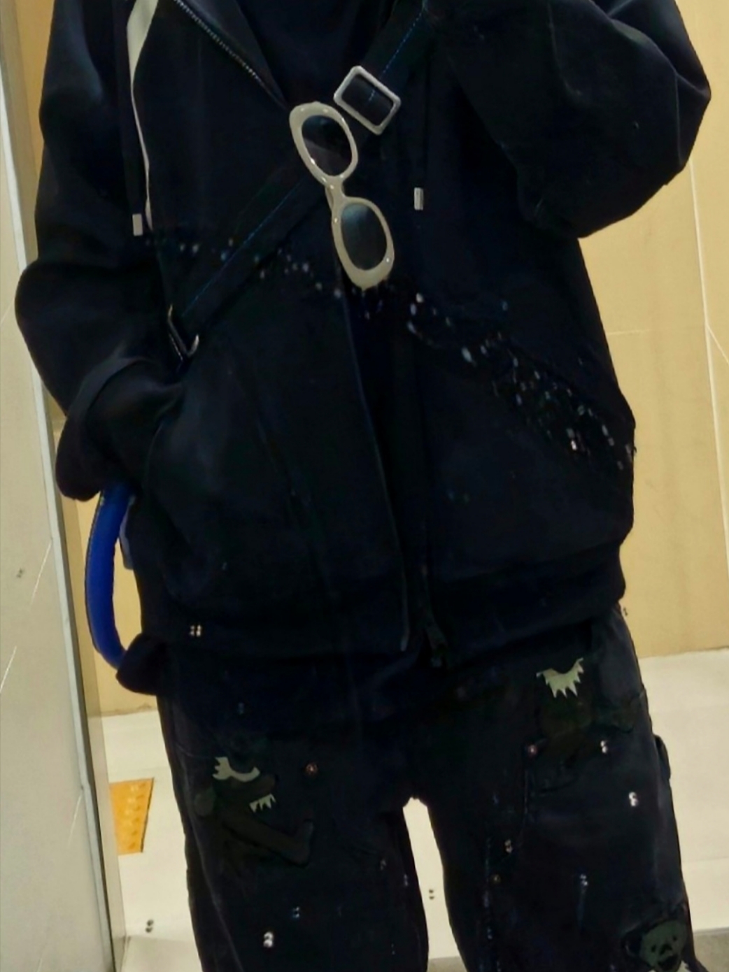 Thisisneverthat x Grateful Dead Lightening Double Knee Pant Off Black, Nike Air Force 1 Mid '07 WB Flax 착용 스타일 - 2