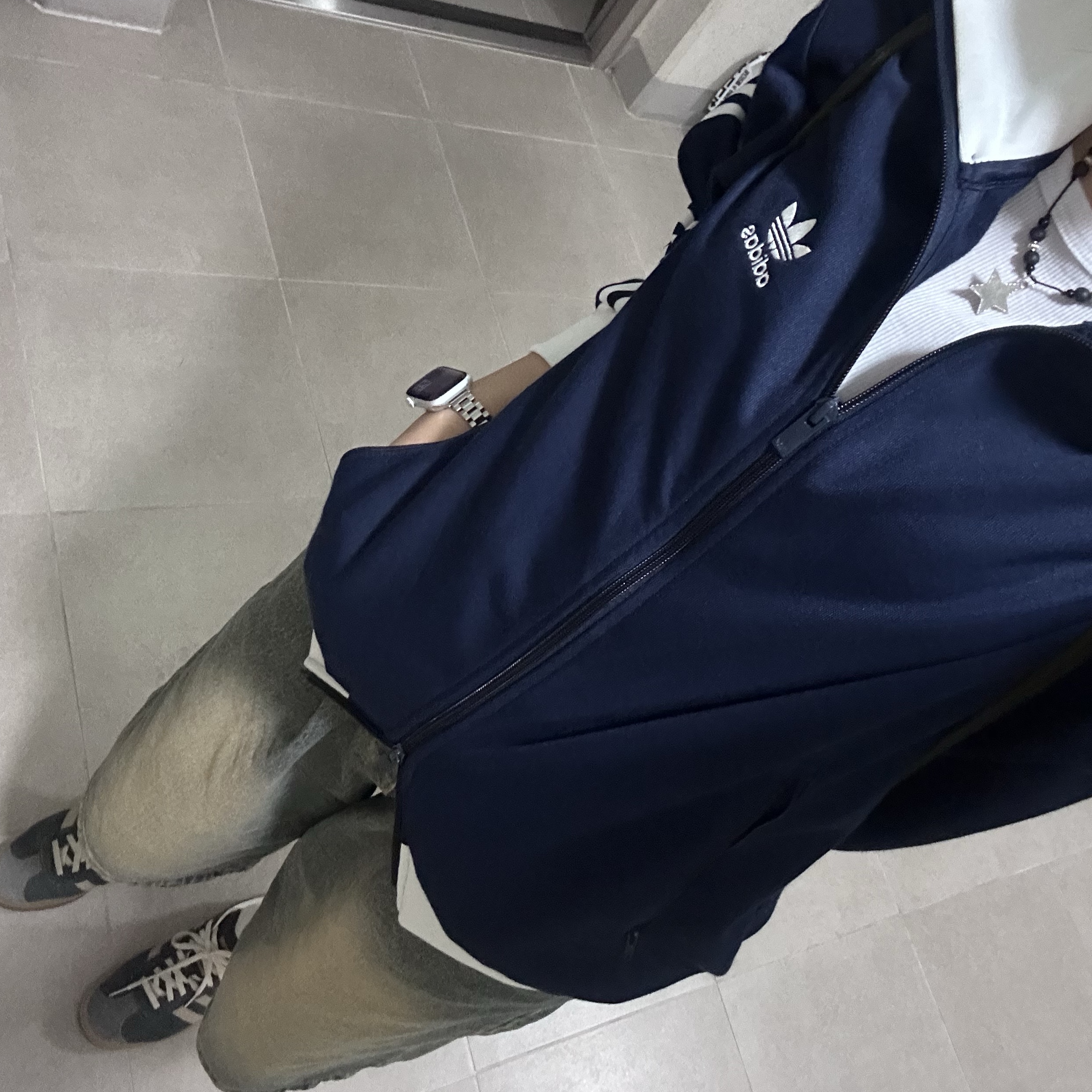 Adidas Adicolor Classic Beckenbauer Track Top Night Indigo - KR Sizing 착용 스타일