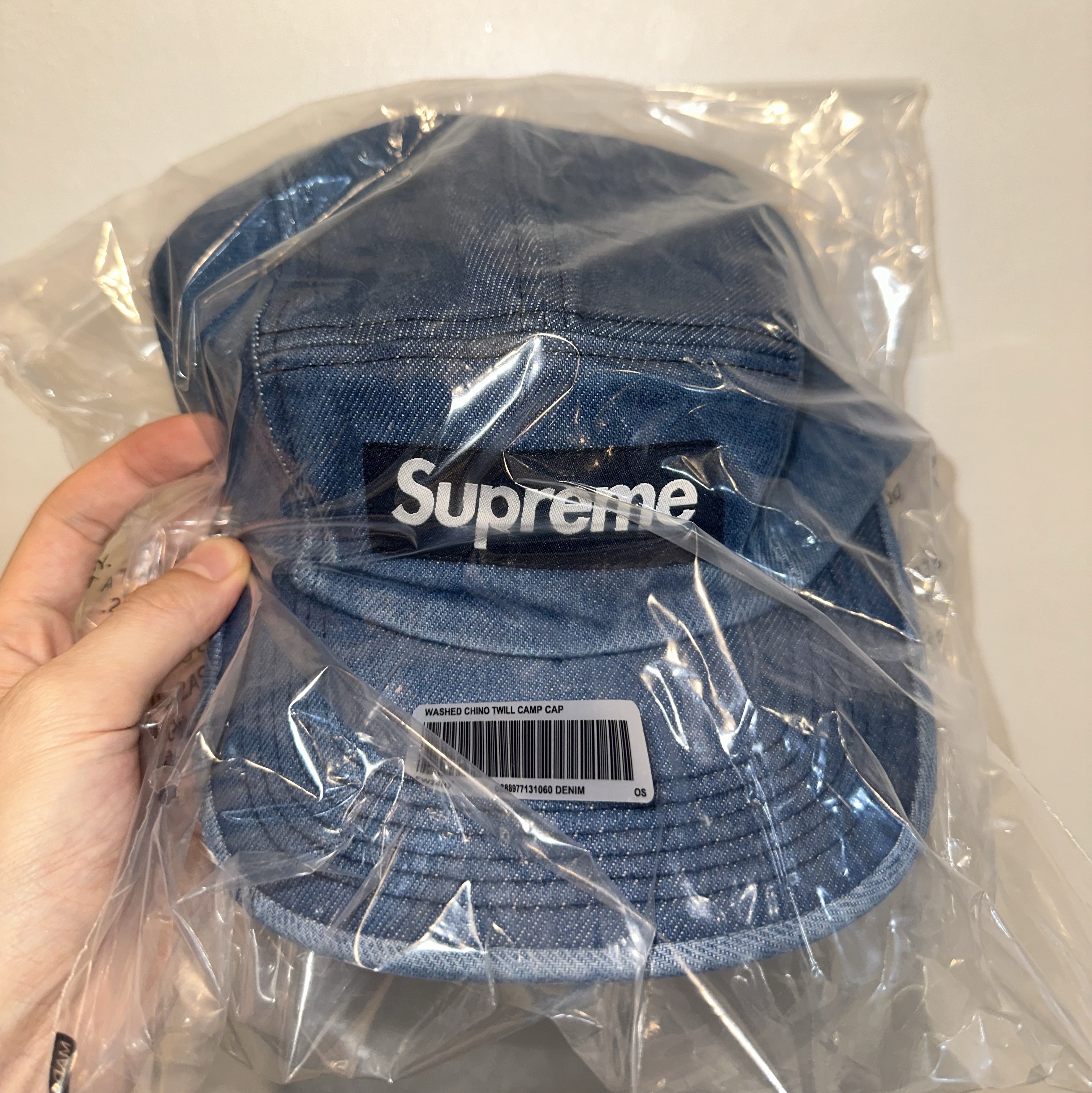 Supreme Washed Chino Twill Camp Cap Denim - 24FW 착용 스타일 - 3