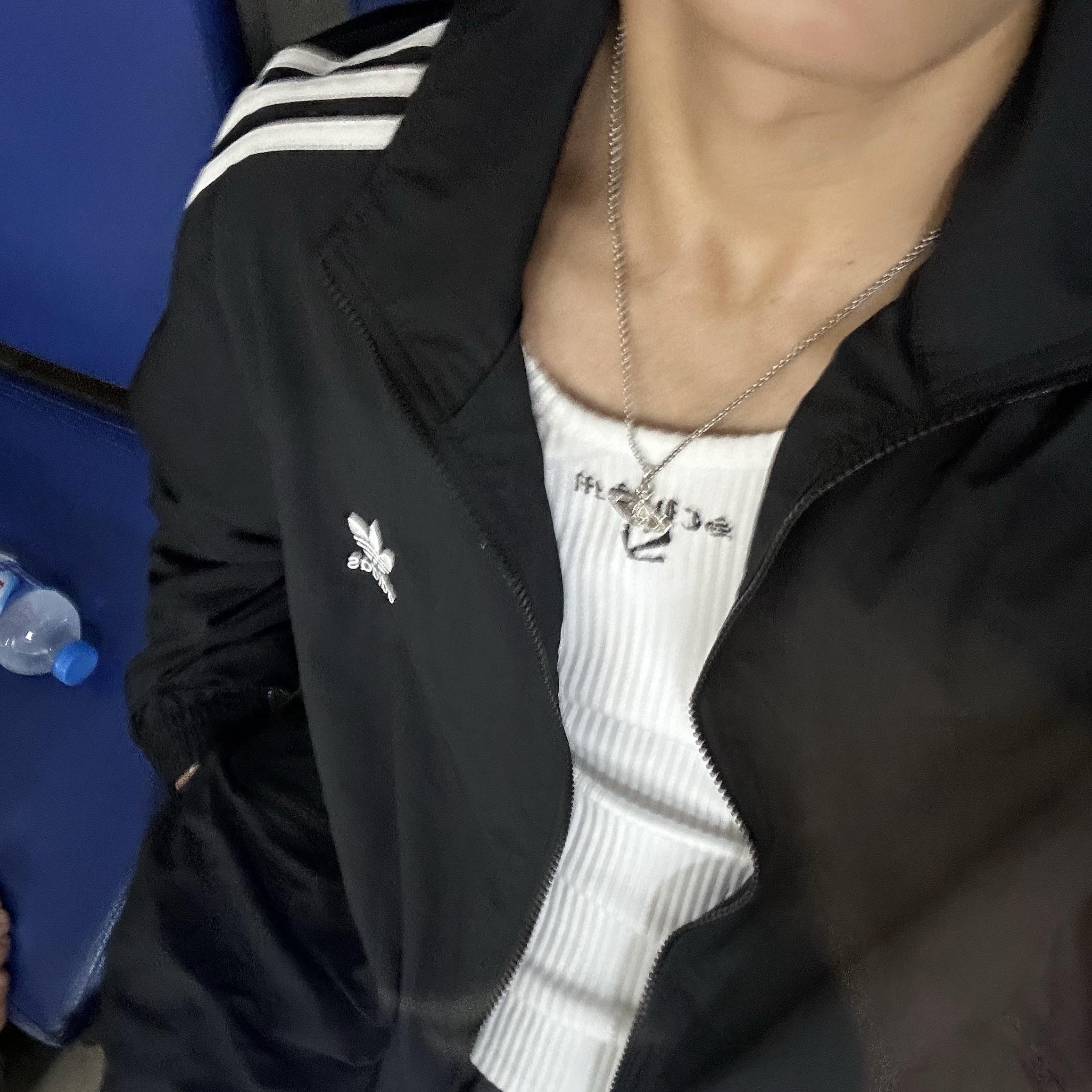 Adidas Adicolor Woven Firebird Track Top Black  - KR Sizing, Vivienne Westwood Mini Bas Relief Pendant Silver 착용 스타일 - 2