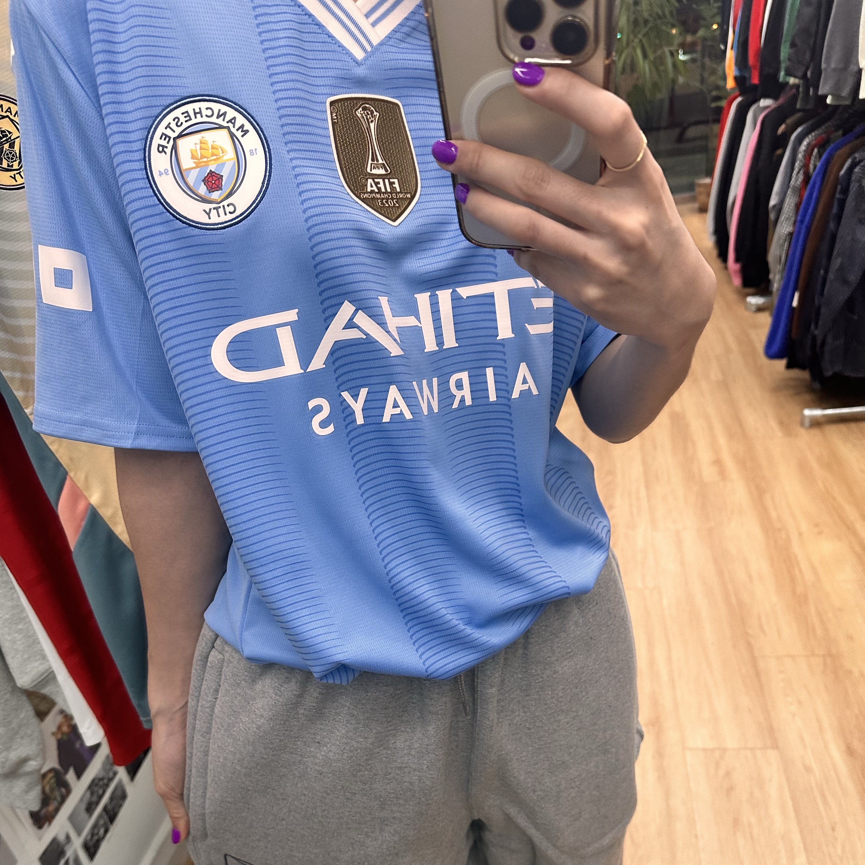 Puma Manchester City 2023/24 Home Jersey Team Light Blue (Non Marking Ver.) 착용 스타일 - 1