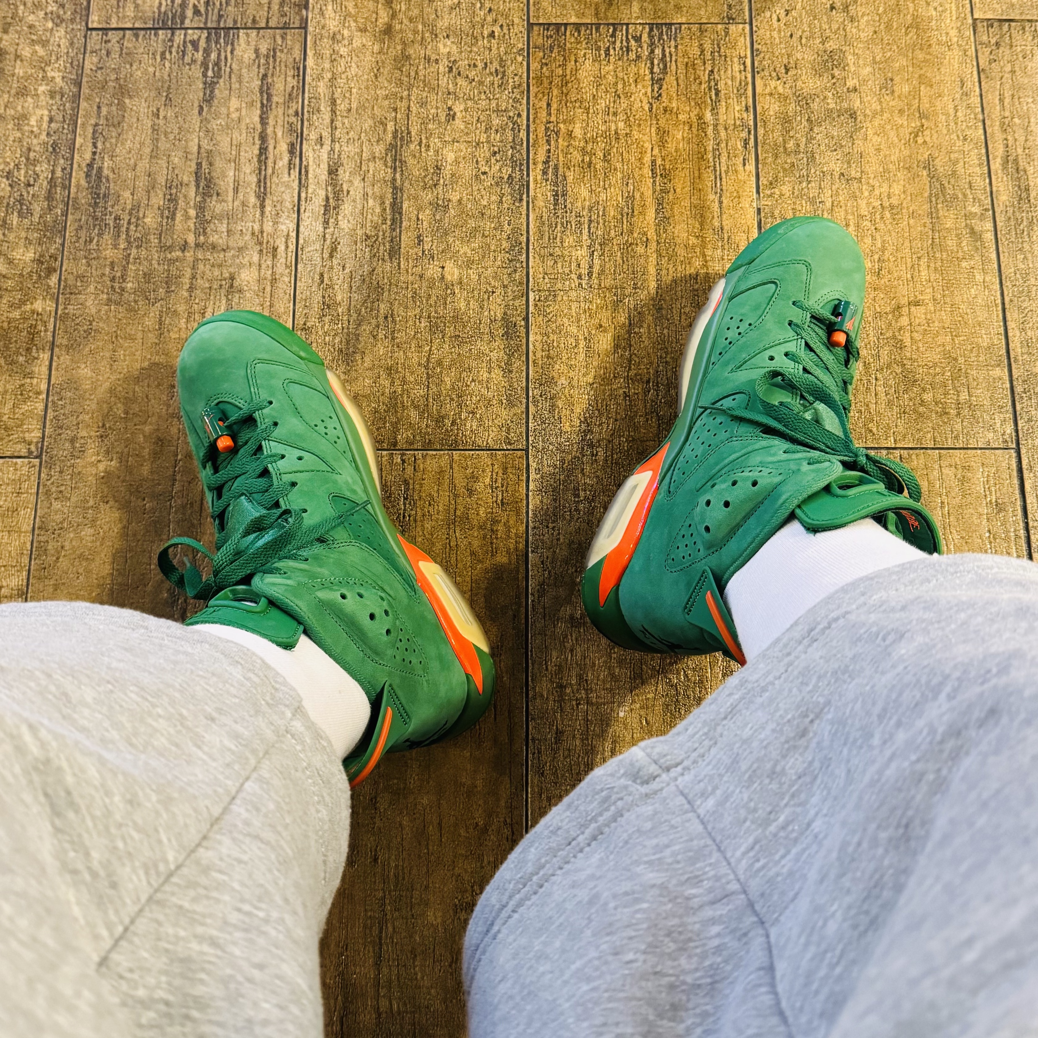 Jordan 6 Retro Gatorade Green 착용 스타일