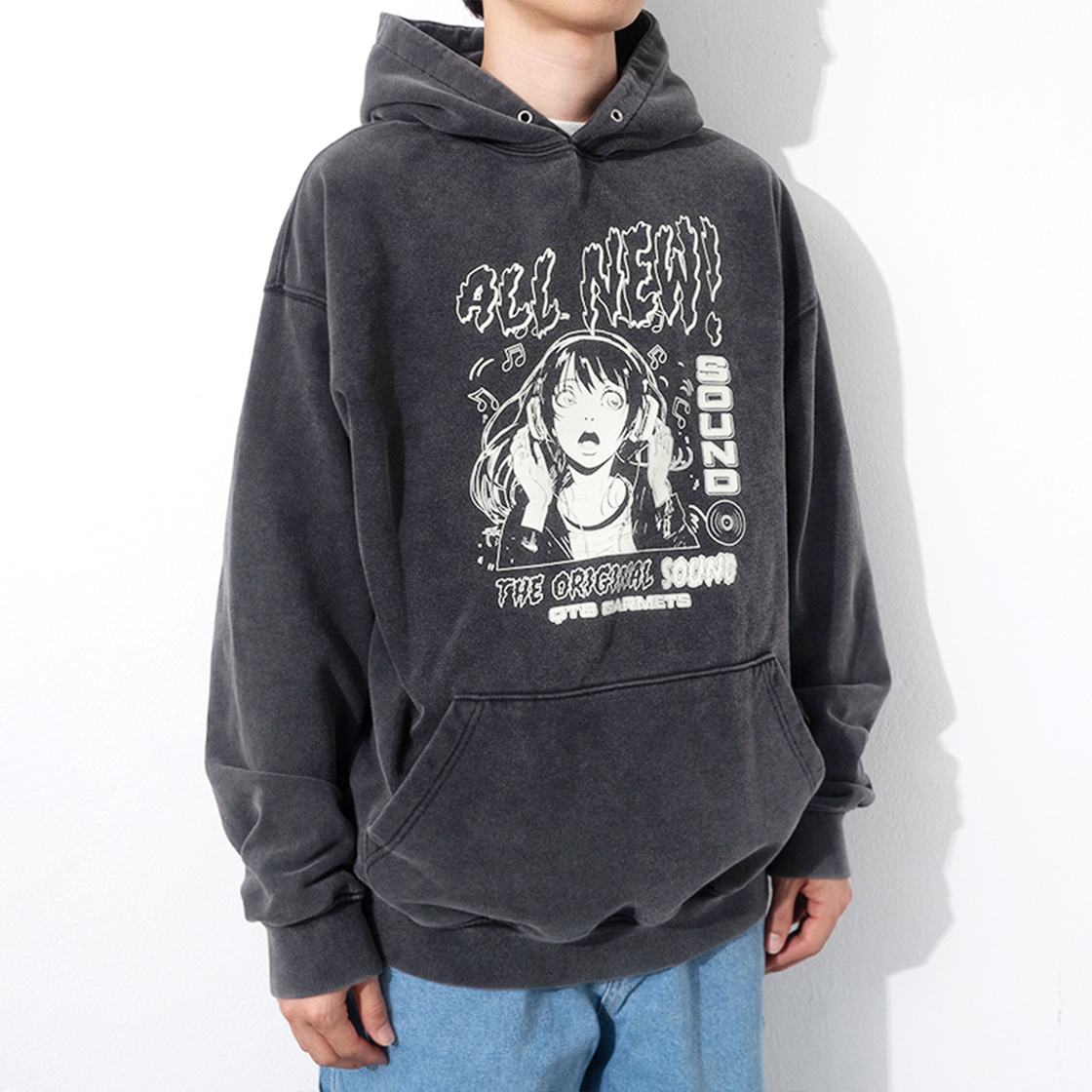 큐티에잇 가먼츠 올뉴 셀파 워시드 후디 블랙(QT8 GARMENTS All New SP Washed Hoodie Black) - 3