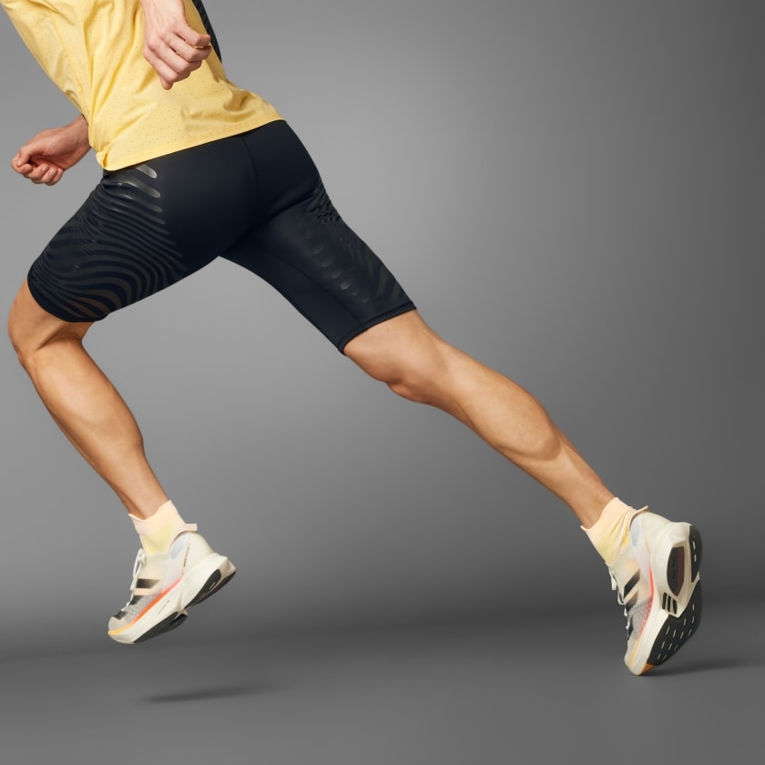 Adidas Adizero Control Running Short Tights Core Black Black - US Sizing 착용 스타일 - 2