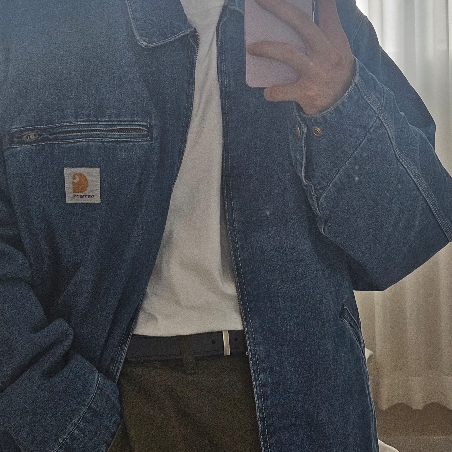 Carhartt WIP Norco Denim OG Detroit Jacket Blue Stone Washed 착용 스타일
