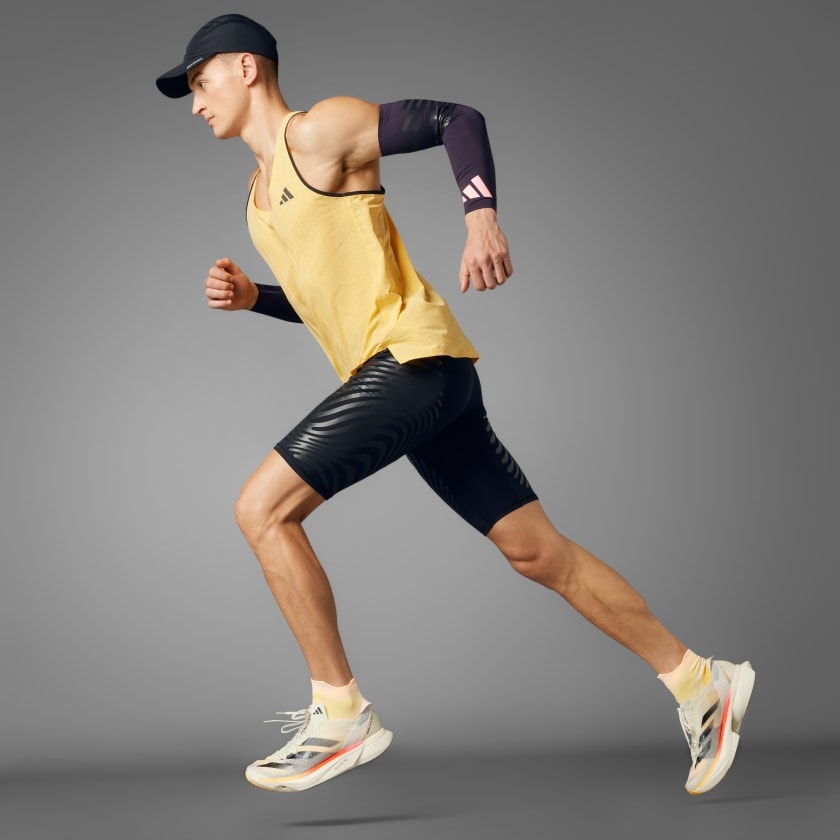 Adidas Adizero Control Running Short Tights Core Black Black - US Sizing 착용 스타일 - 1