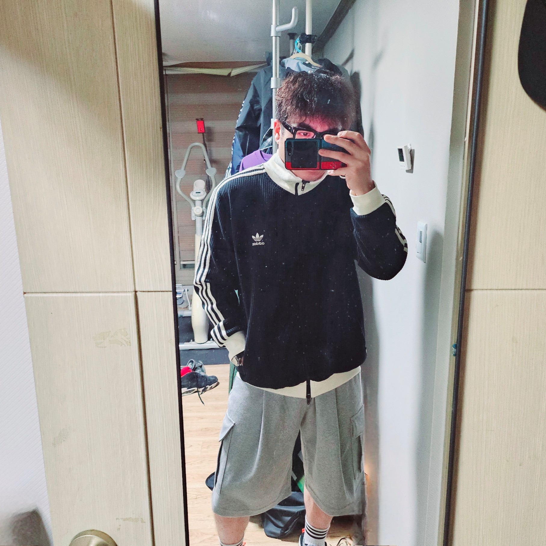 Adidas Waffle Beckenbauer Track Top Black - KR Sizing 착용 스타일