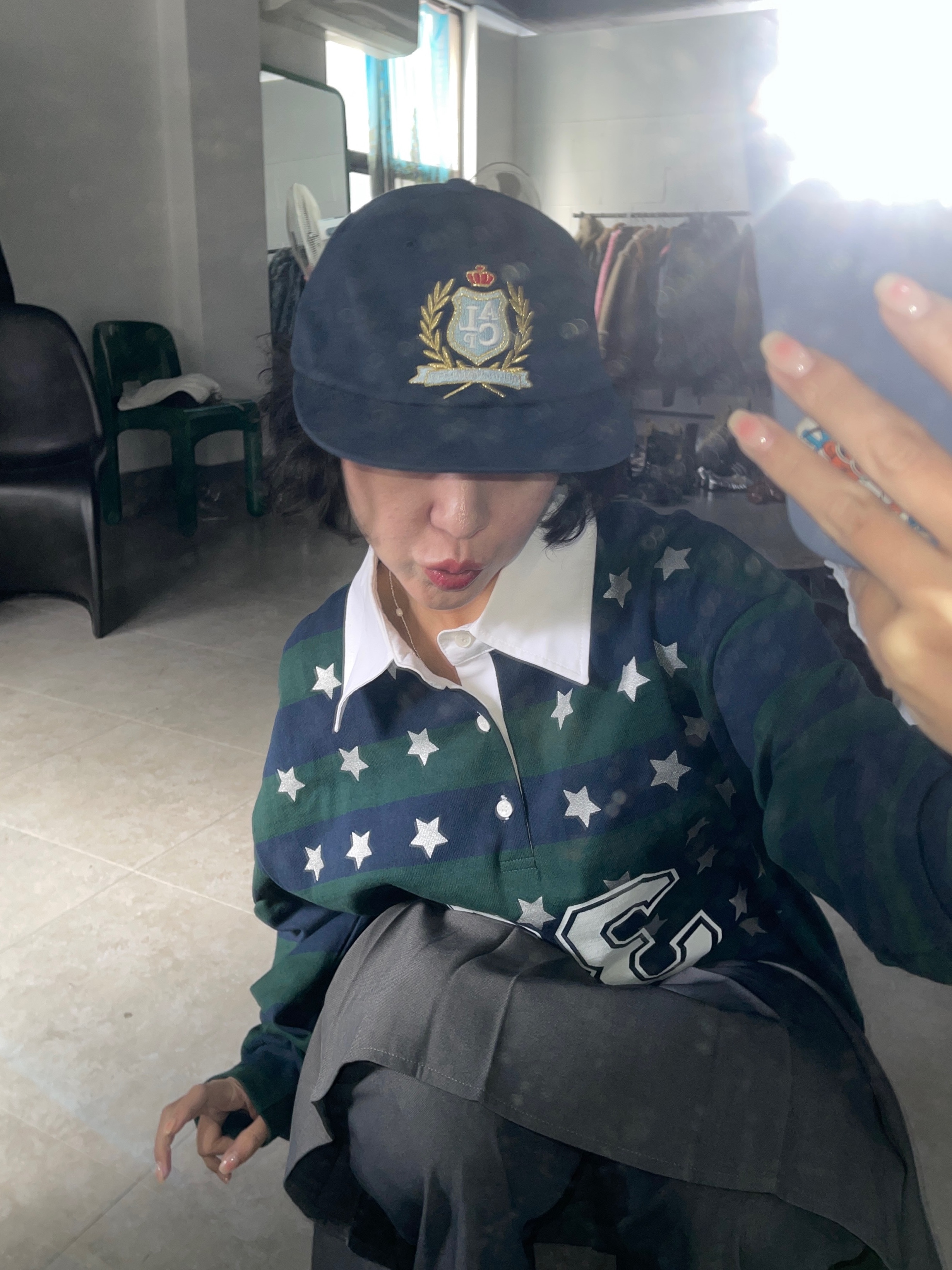 Allincomplete ALCP High School Cap Navy 착용 스타일 - 3
