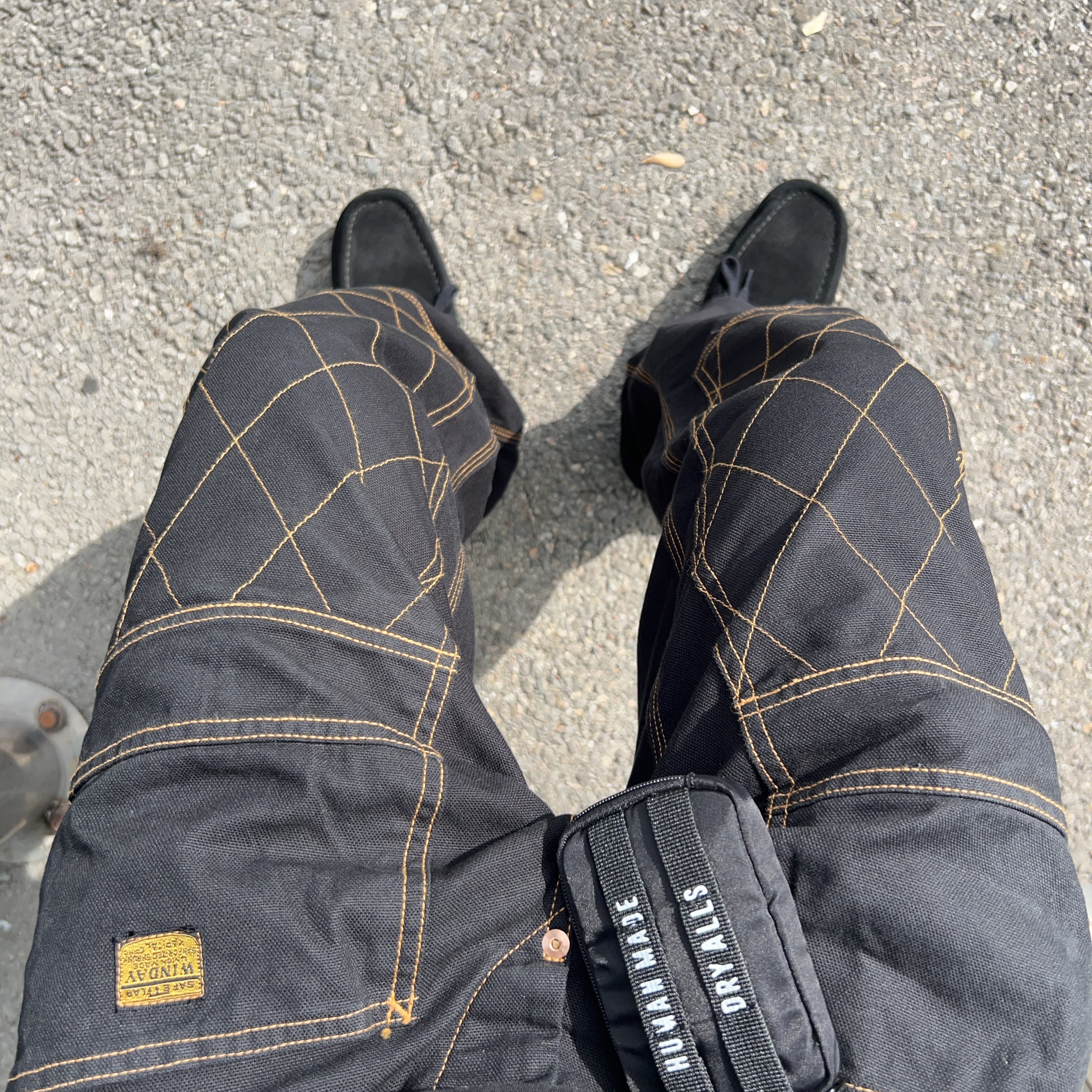 Kapital Thin Canvas Lumber Pants Black, Human Made Military Card Case Black 착용 스타일 - 2