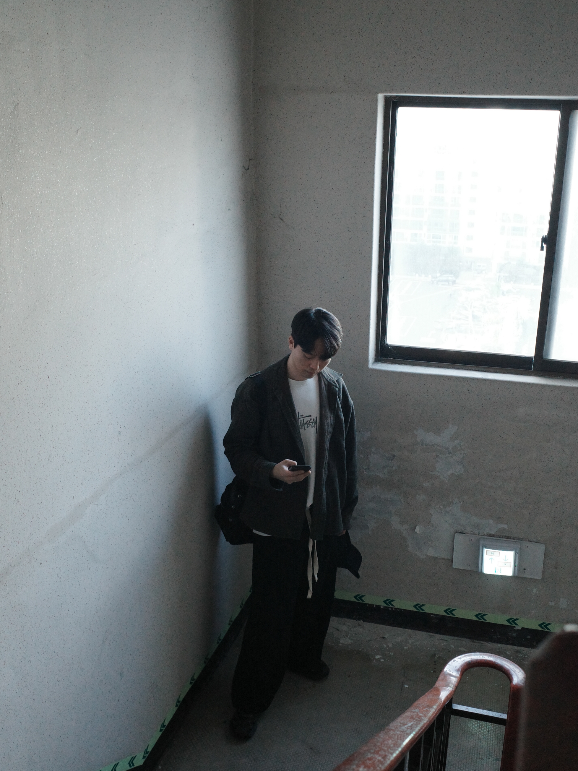 Nonnod Cropped Flexible String Check Shirt Brown, Nonnod Capri Pajama Pants Jacquard Black 착용 스타일 - 2