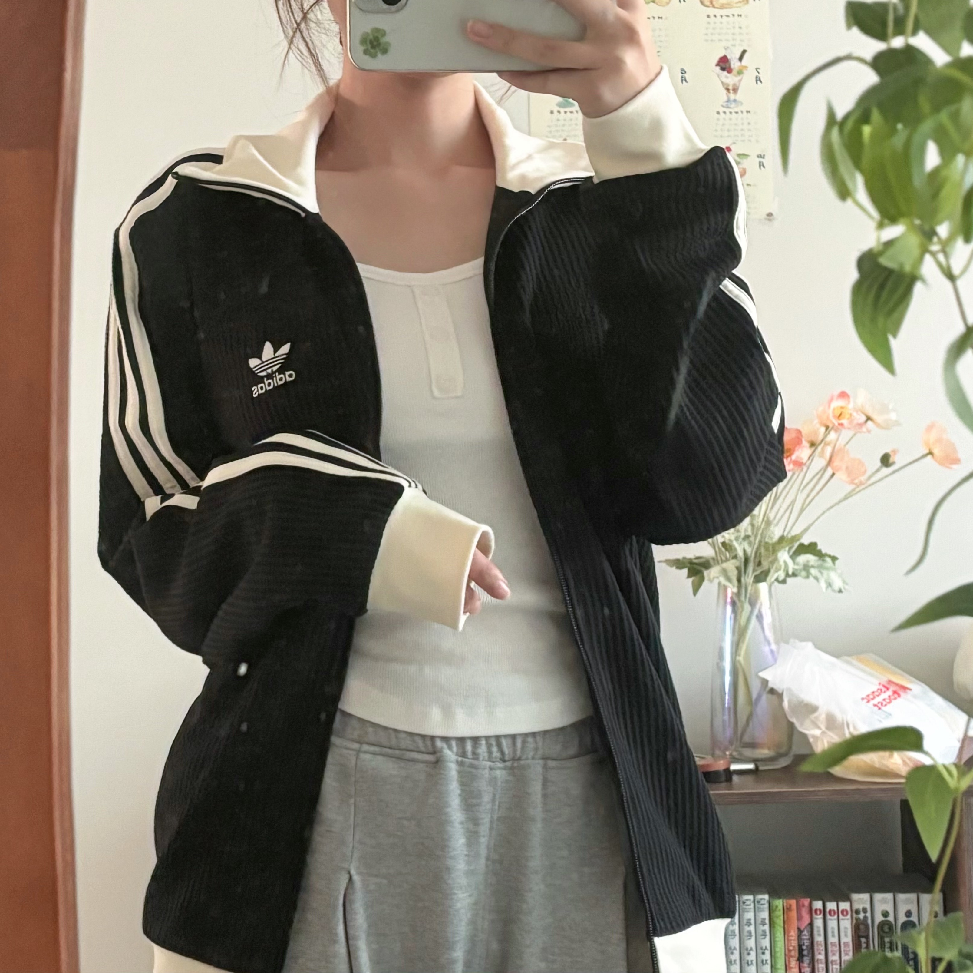Adidas Waffle Beckenbauer Track Top Black - KR Sizing 착용 스타일