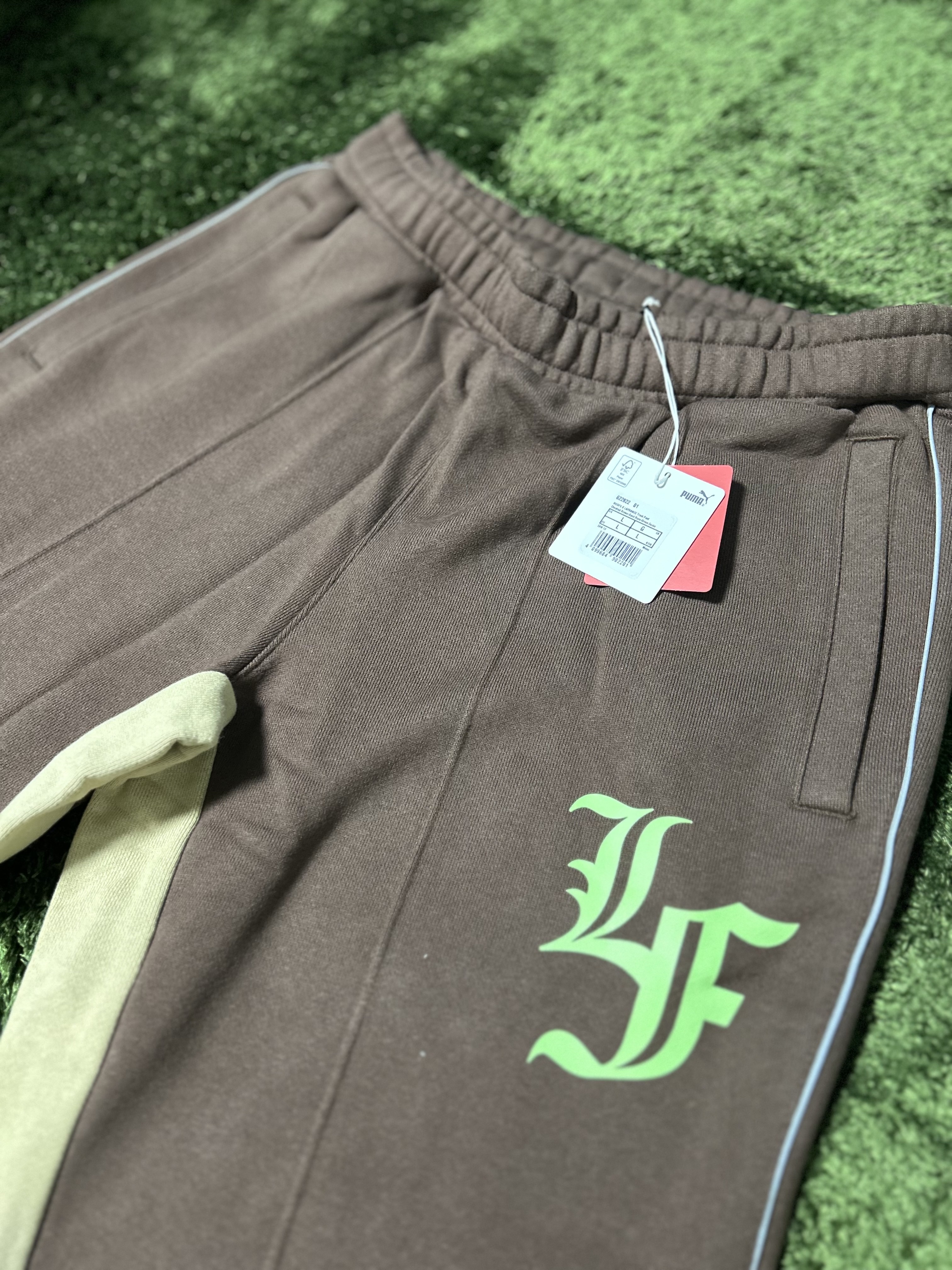 Puma Hoops x Lafrance Track Pants Chestnut Brown Sand Dune 착용 스타일 - 2