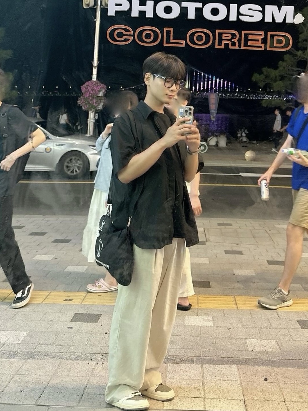 Jordan 1 x Travis Scott Retro Low OG SP Sail and Ridgerock, Nike x Peaceminusone Wide Pants Black (DR0096-010) 착용 스타일