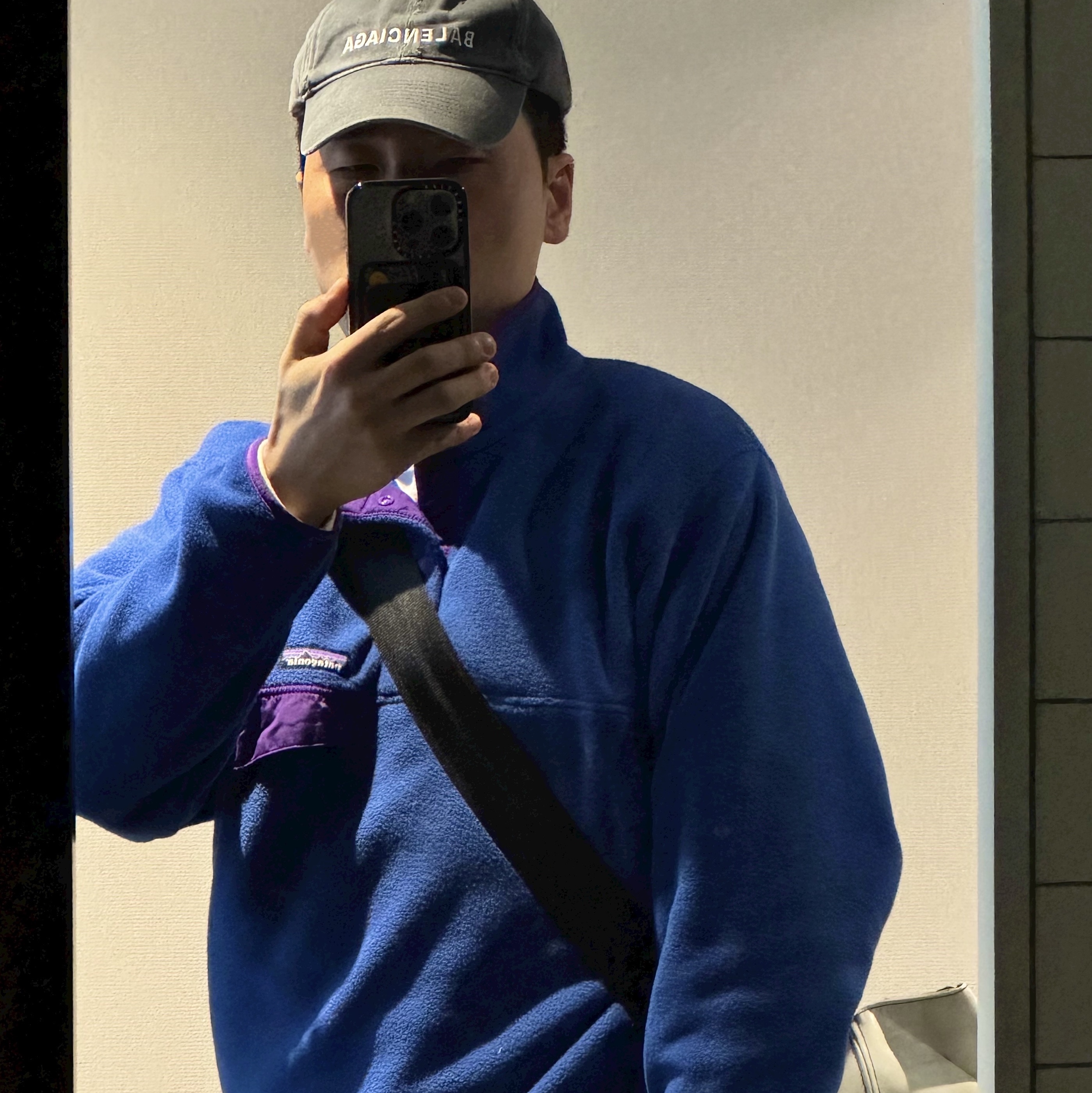 Patagonia Synchilla Snap-T Pullover Superior Blue 착용 스타일