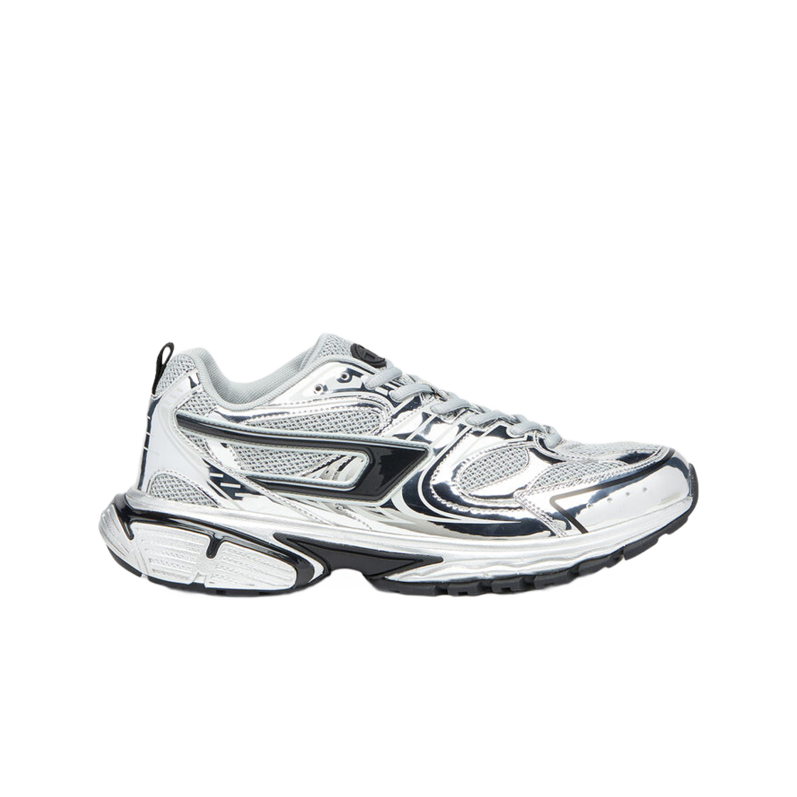 디젤 S-세렌디피티 메쉬 스니커즈 메탈릭 오버레이 그레이 블랙(Diesel S-Serendipity Mesh Sneakers with Metallic Overlays Grey Black)