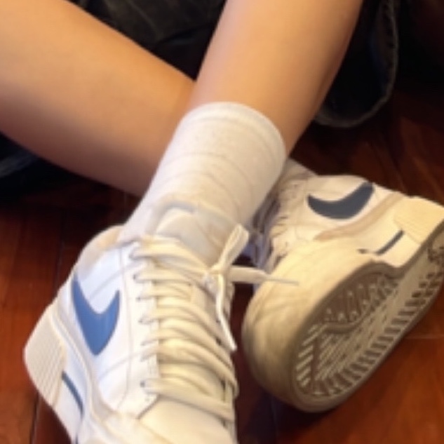 (W) Nike Court Legacy Lift White Diffused Blue 착용 스타일 - 1