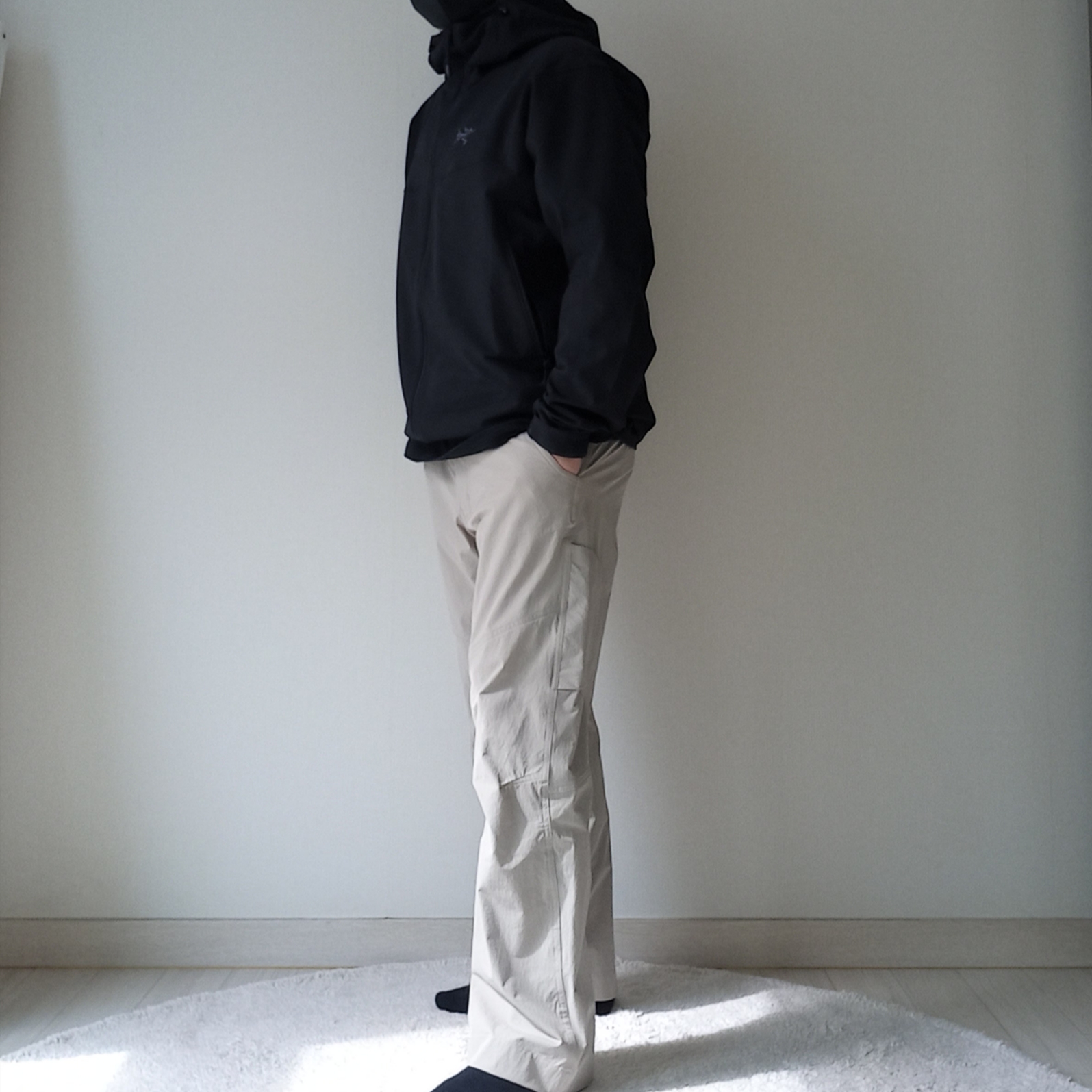 Arc'teryx Gamma Hoody Black, Arc'teryx Cronin Pants Rune μ°©μ© μ€νμΌ - 1