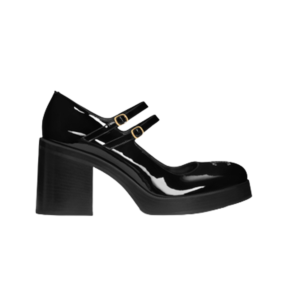 360734582C-38NO (W) Celine Tess Babies in Patent Calfskin Black