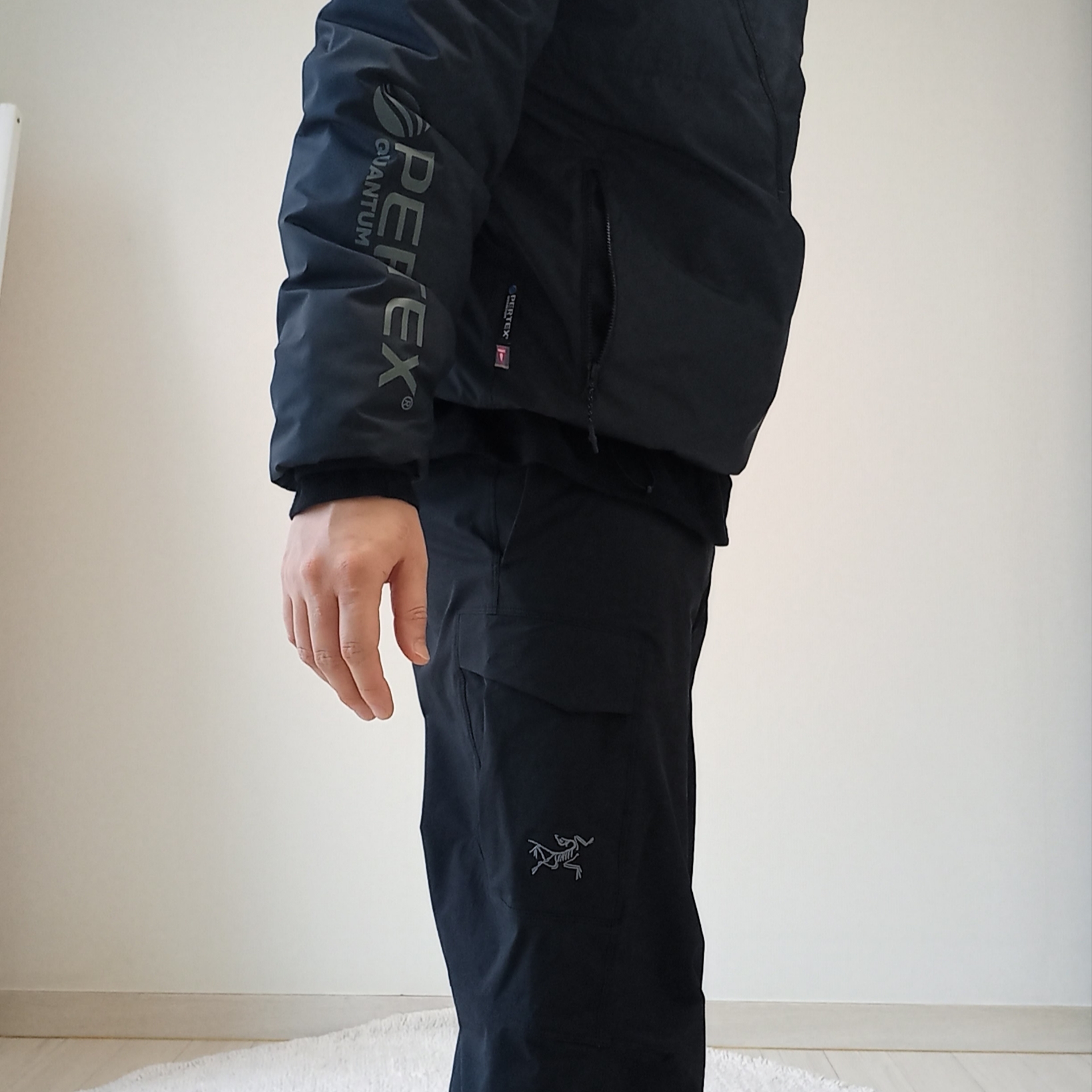 Arc'teryx Rampart Pants Black, Stussy Basic Stussy LS T-Shirt Black 착용 스타일 - 8