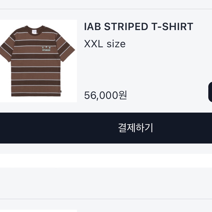 IAB Studio Striped T-Shirt Brown 착용 스타일