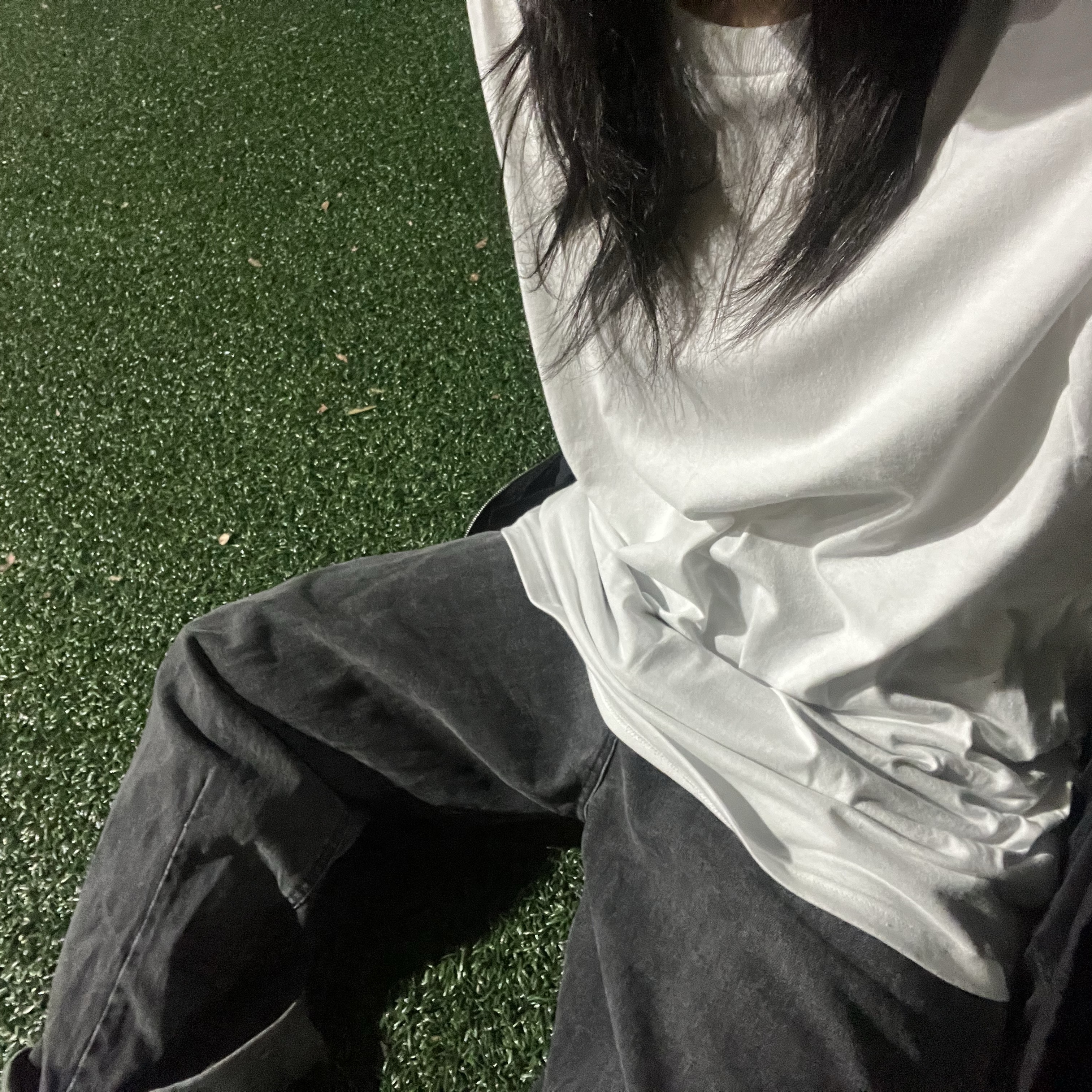AAA Heavy Cotton 1304 Long Sleeve T-Shirt White Black (2Pack) 착용 스타일 - 5