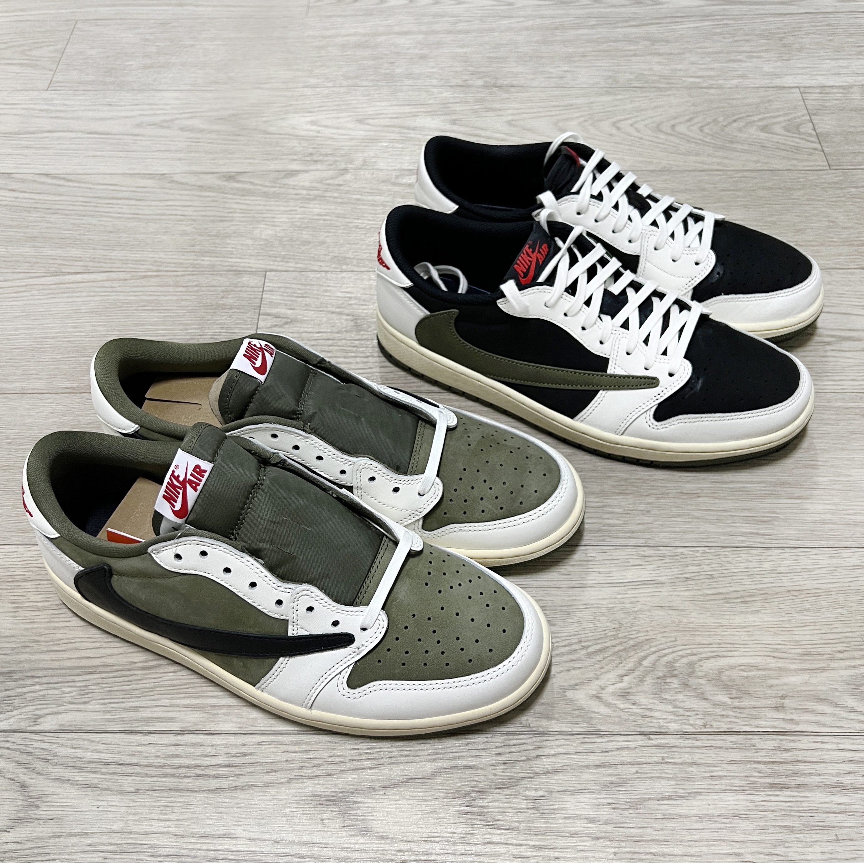(TD) Jordan 1 x Travis Scott Retro Low OG SP Reverse Olive, Jordan 1 x Travis Scott Retro Low OG SP Reverse Olive 착용 스타일 - 5