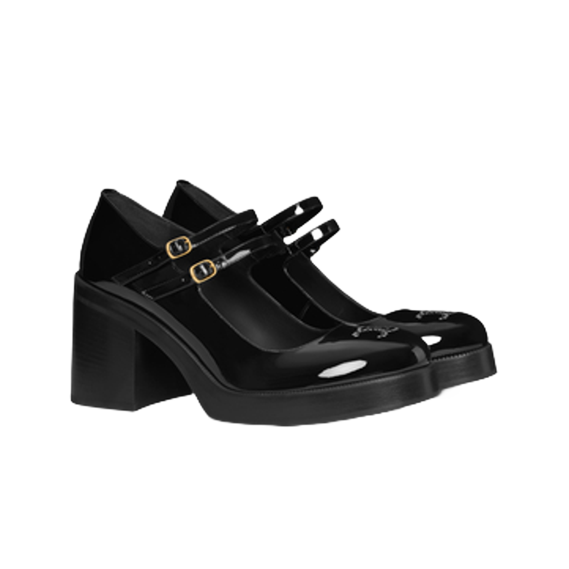(W) 셀린느 테스 베이비스 페이턴트 카프스킨 블랙((W) Celine Tess Babies in Patent Calfskin Black) - 2