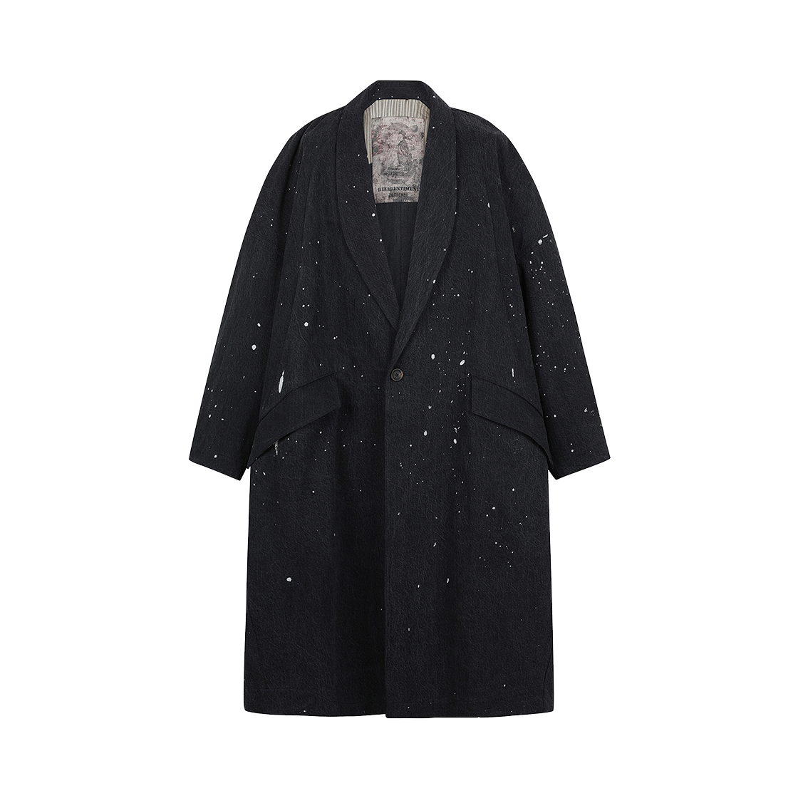 지기첸 오버사이즈 숄 칼라 코트 네이비 - 24FW(Ziggy Chen Oversized Shawl Collar Coat Navy - 24FW)