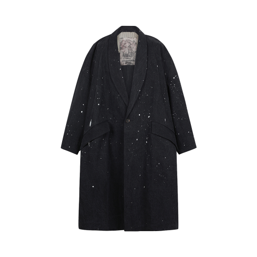KM4DCOBZC12NY Ziggy Chen Oversized Shawl Collar Coat Navy - 24FW