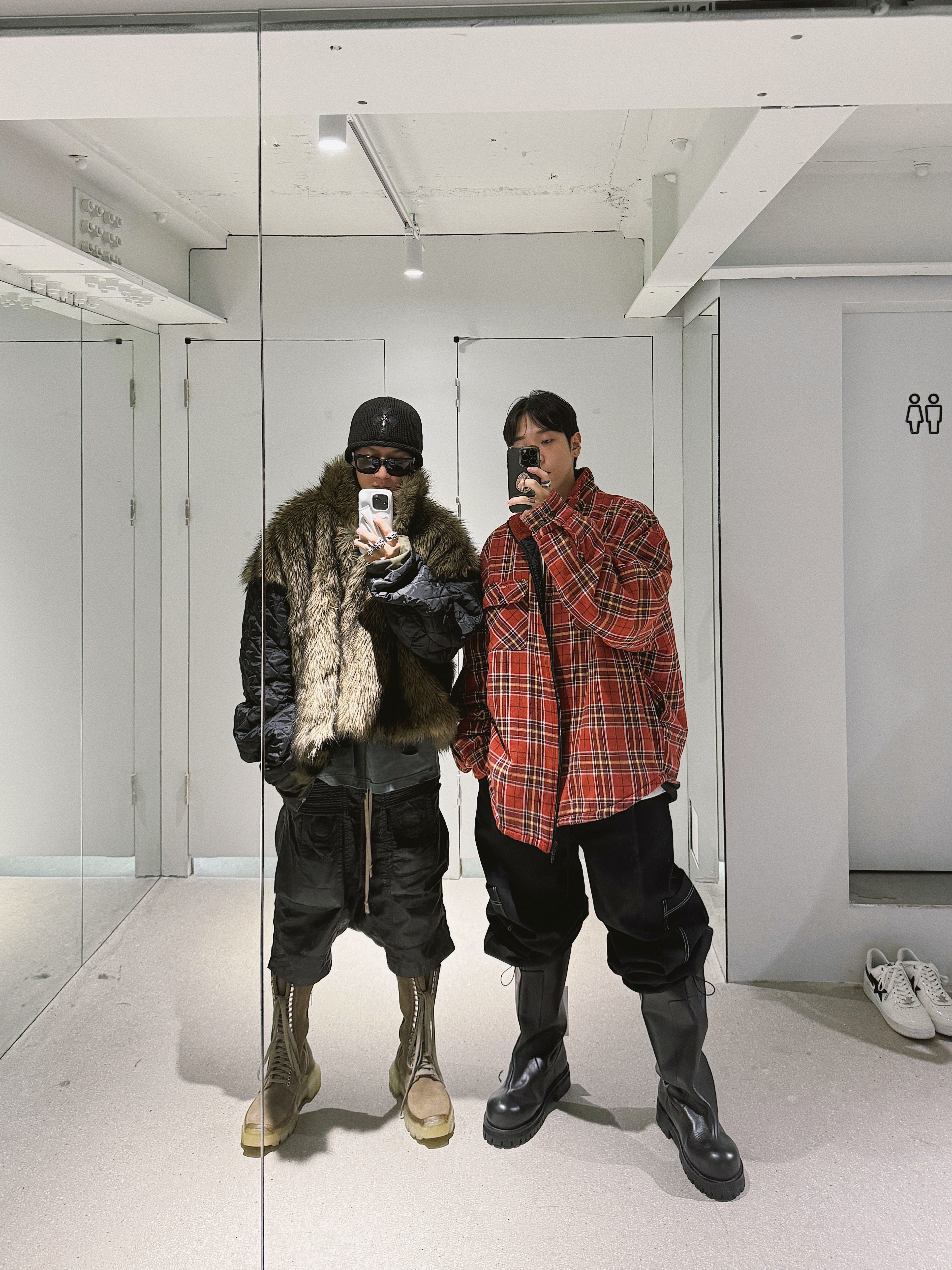 Project G/R Reconstructed Folded Zip Hoodie Dirty Melange, Project G/R 3 Layered Cargo Pants Camo 착용 스타일 - 5