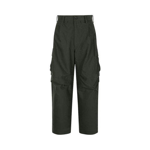 KM4DPALZC20KK Ziggy Chen Drop Crotch Cargo Pants Khaki - 24FW