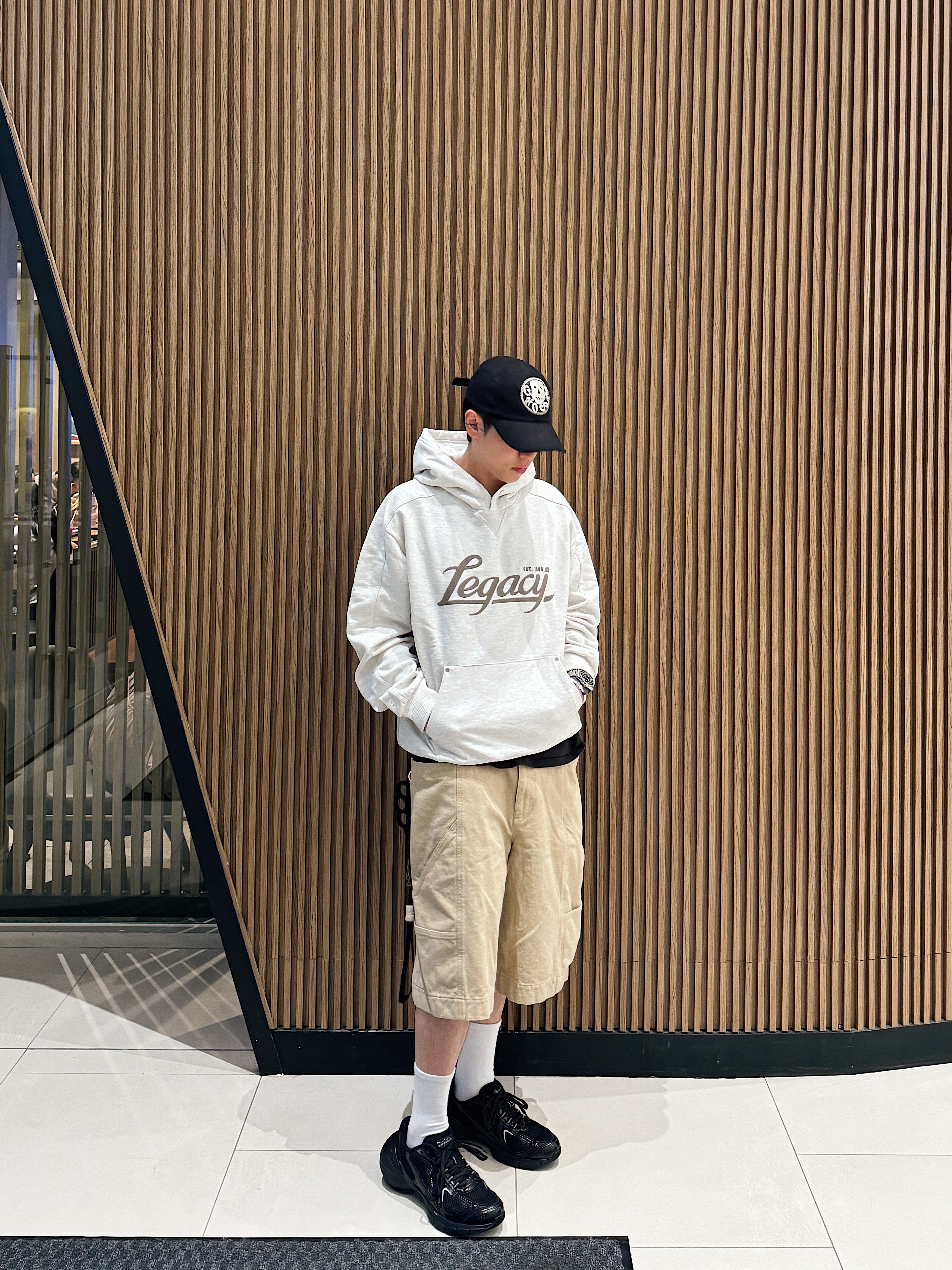 ETCE Cross Destroyed Cap Black, ETCE Ghost Cap Brown Camo 착용 스타일 - 2