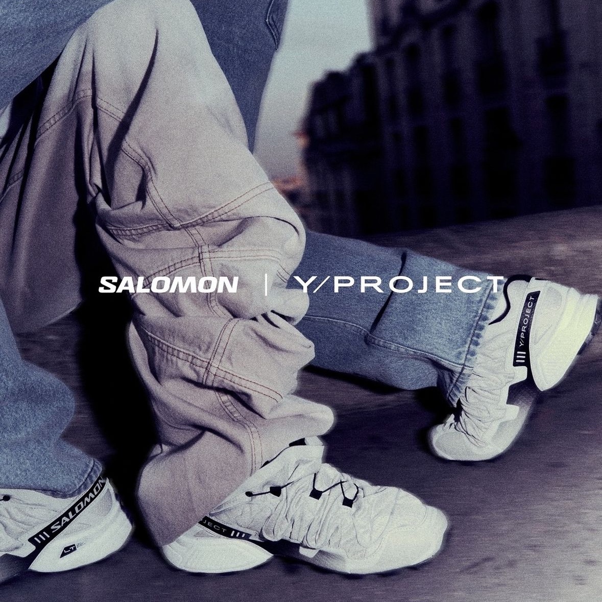 Salomon x Y/Project Speedcross 3 Dawn Blue Black 착용 스타일 - 1