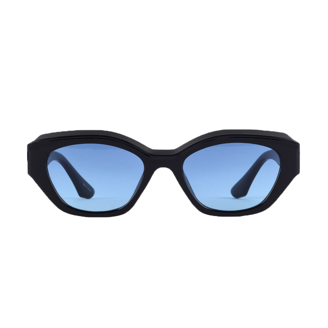 ★HANGLE EYEWEAR★ Geek Chic Square SUN Black Blue Black Geek-Chic Square Geometric Tinted Sunglasses with Blue