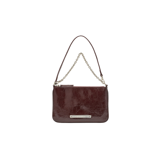 Matin Kim Glossy Leather Micro Bag Burgundy