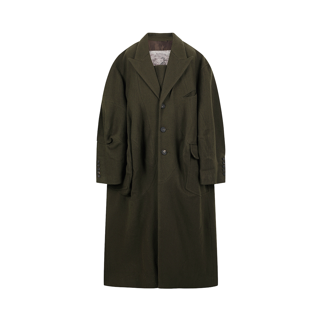 지기첸 픽 칼라 럼프 코트 브라운 - 24FW(Ziggy Chen Peak Collar Lumped Coat Brown - 24FW)