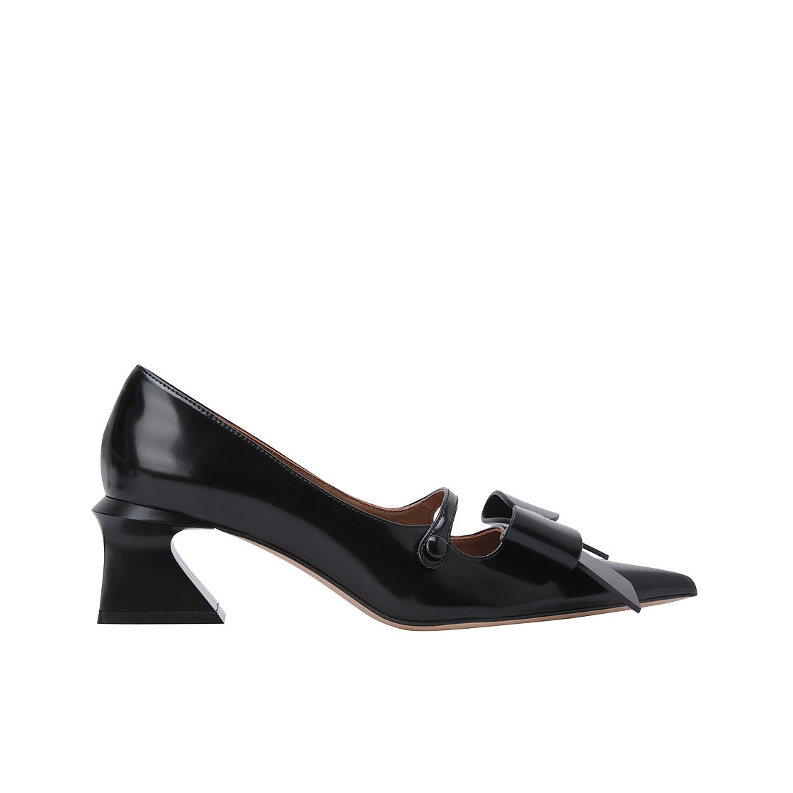 슈슈통 우먼 보우 디테일 포인트 토 플랫 펌프스 블랙 - 24FW(Shushu/Tong Women Bow Detail Point Toe Flat Pumps Black - 24FW)