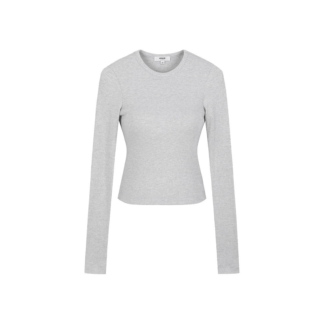 KW4DTSLAG15LG Agolde Women Alma Shrunken Crew Neck Brushed Grey Heather - 24FW