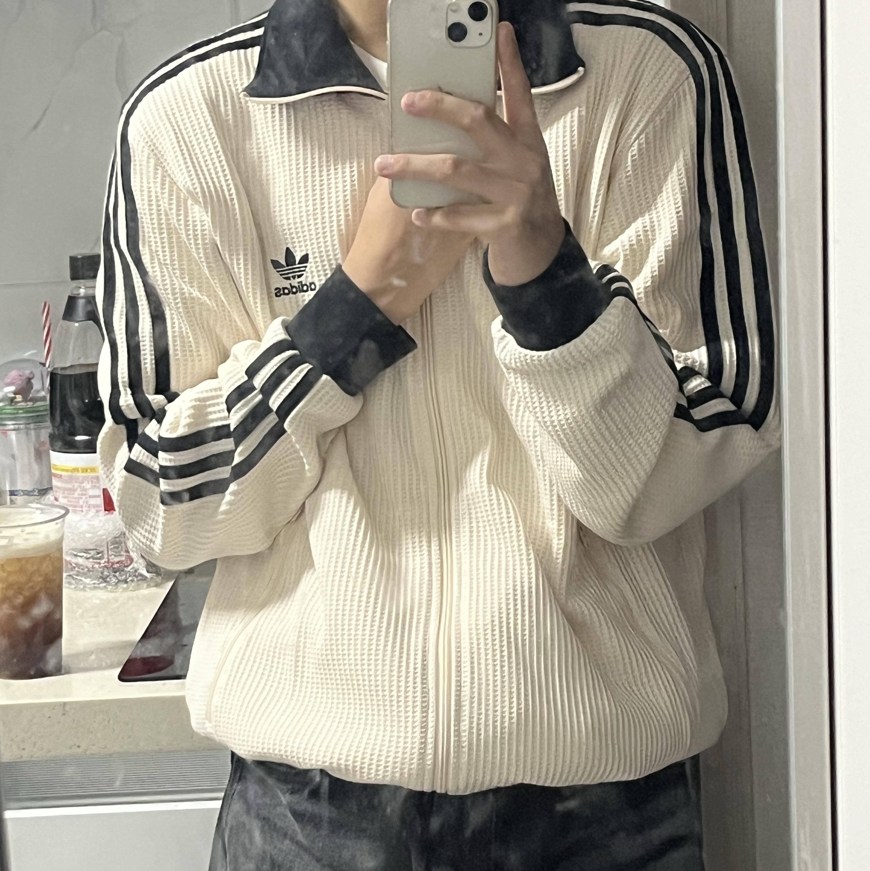 Adidas Waffle Beckenbauer Track Top Wonder White - KR Sizing 착용 스타일