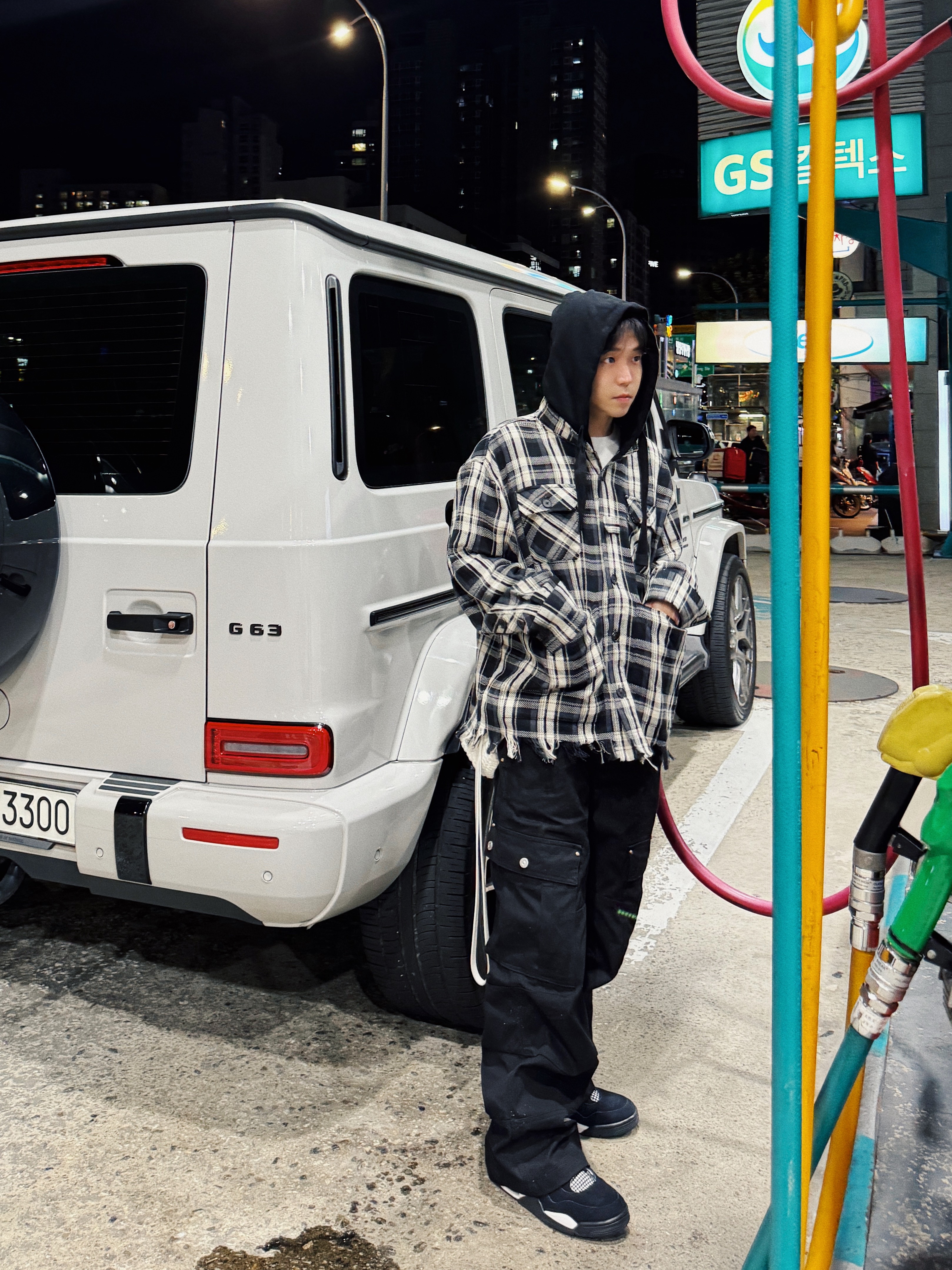 Vacant Archive Prix Straight Work-Pants Black, Jordan 4 Retro White Thunder 착용 스타일 - 3