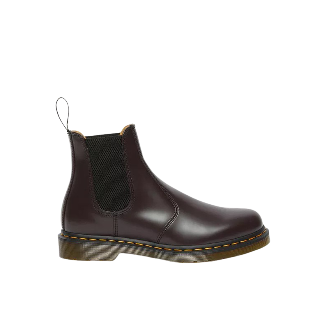 닥터마틴 2976 옐로우 스티치 스무스 레더 첼시 부츠 버건디