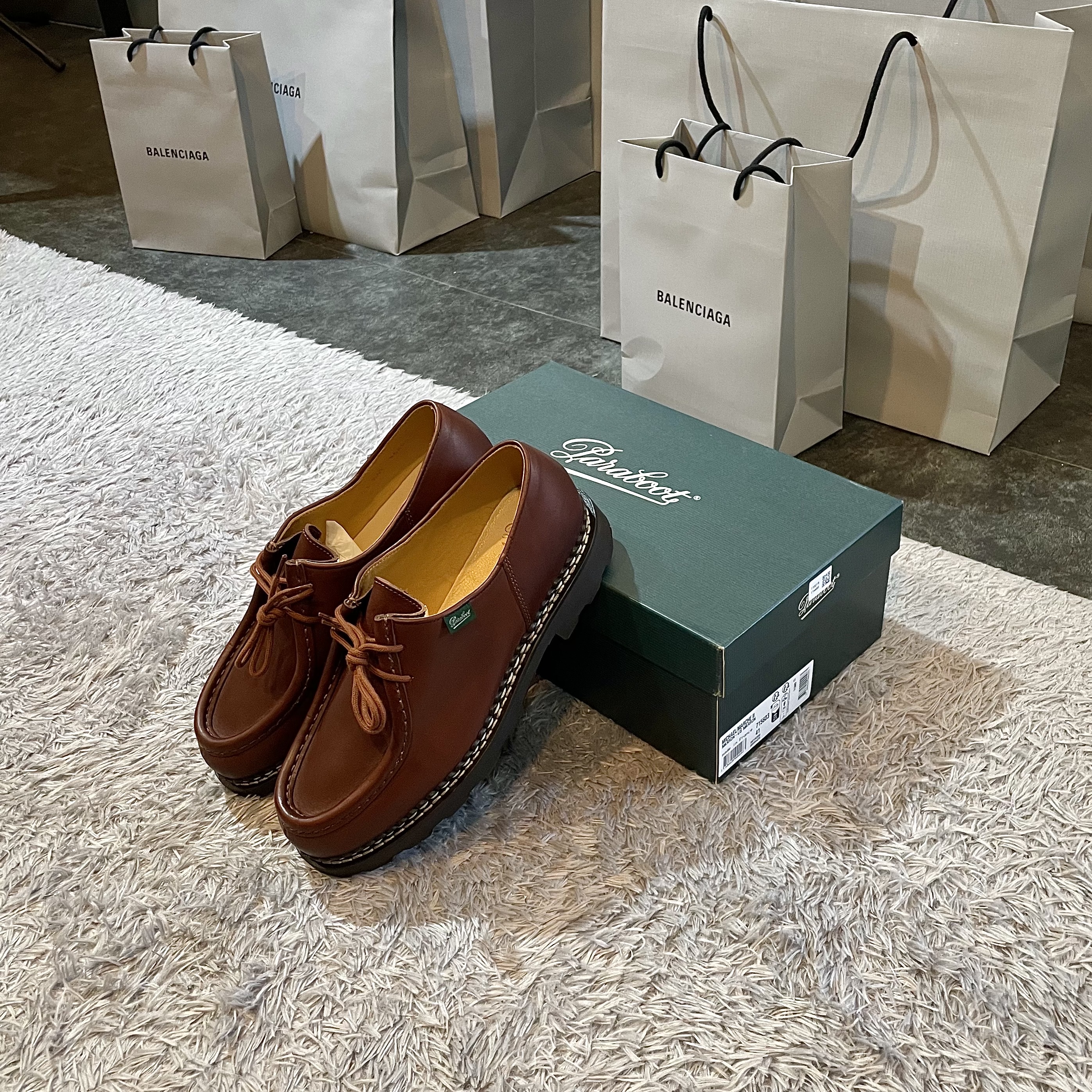 Paraboot Michael Lisse Marron 착용 스타일 - 1