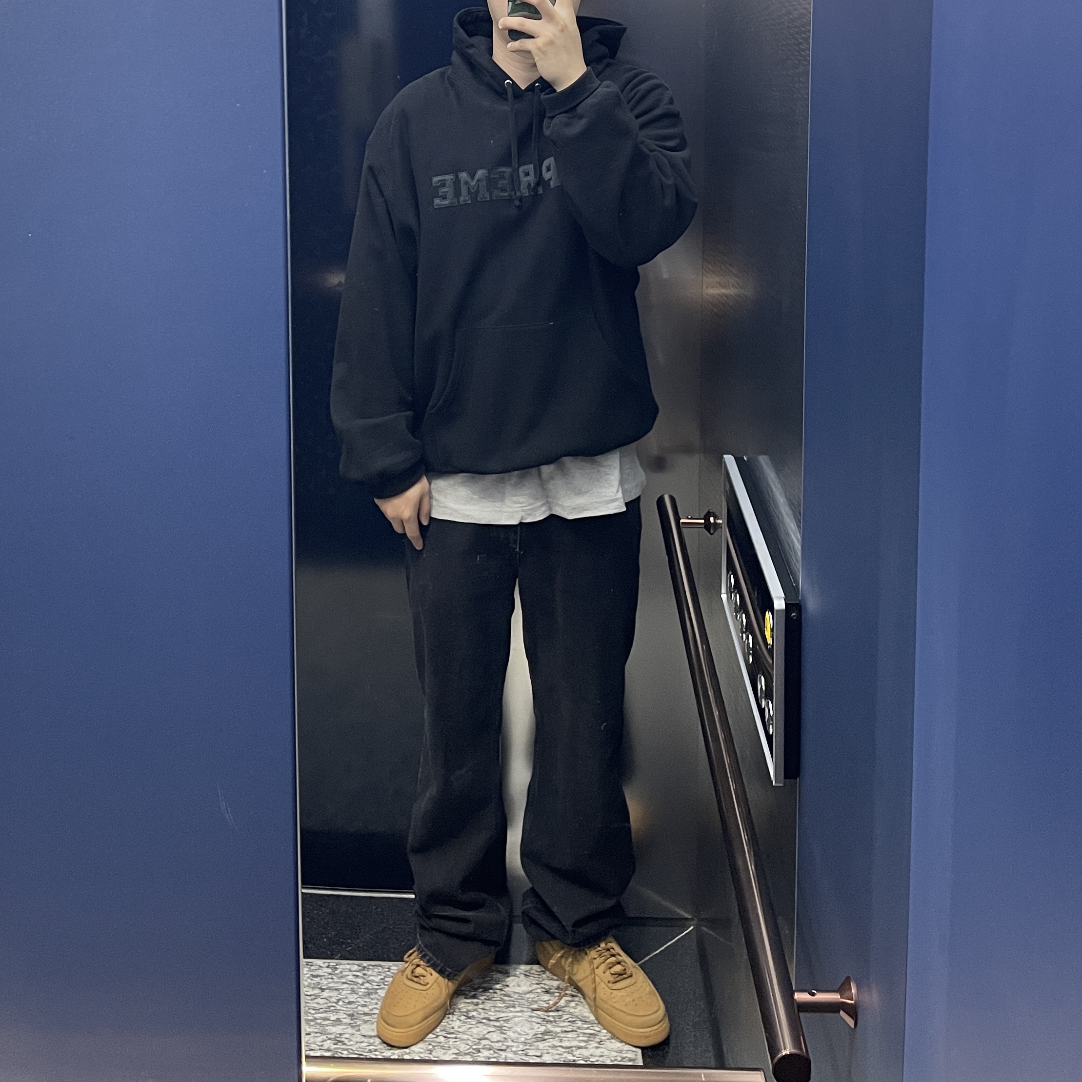 Supreme Collegiate Hooded Sweatshirt Black - 24SS 착용 스타일