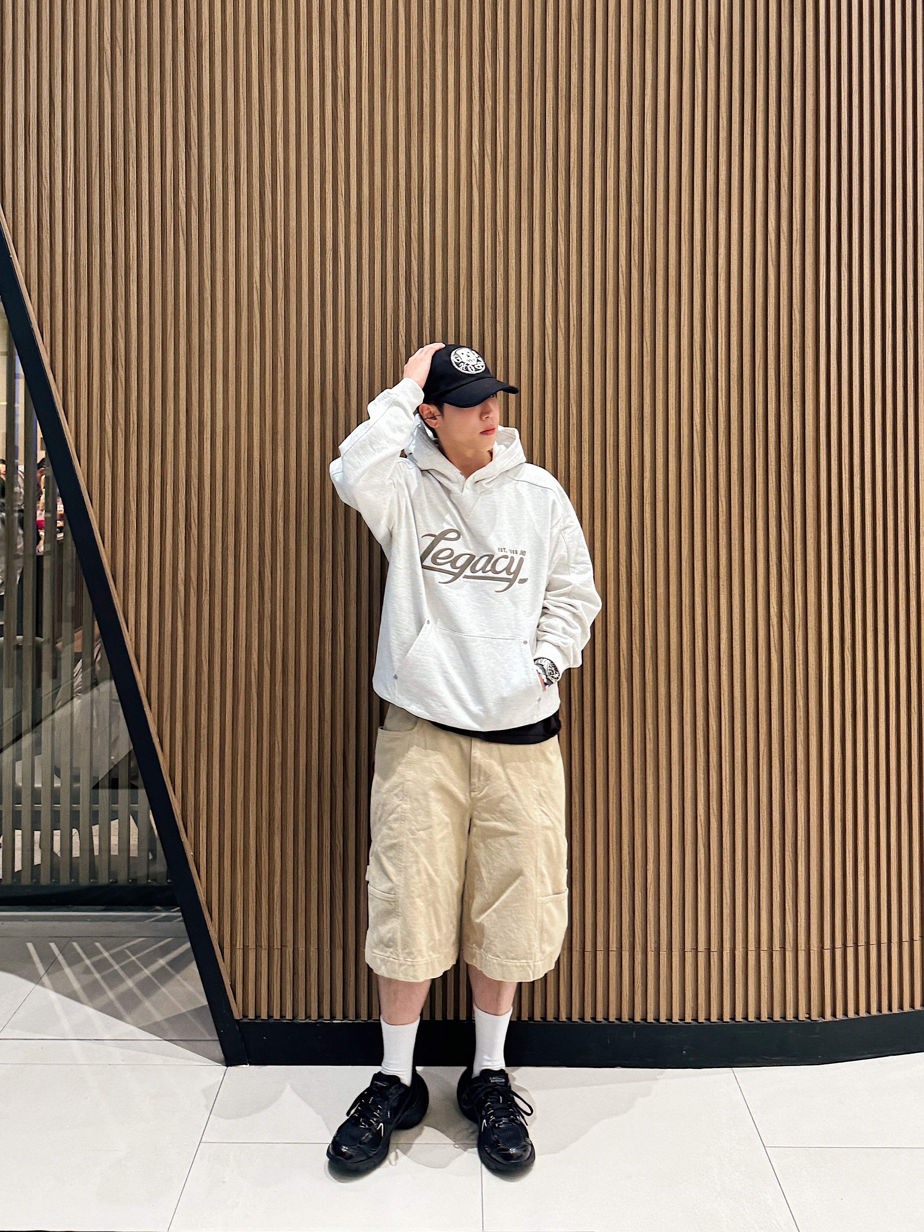 ETCE Cross Destroyed Cap Black, ETCE Ghost Cap Brown Camo 착용 스타일 - 3