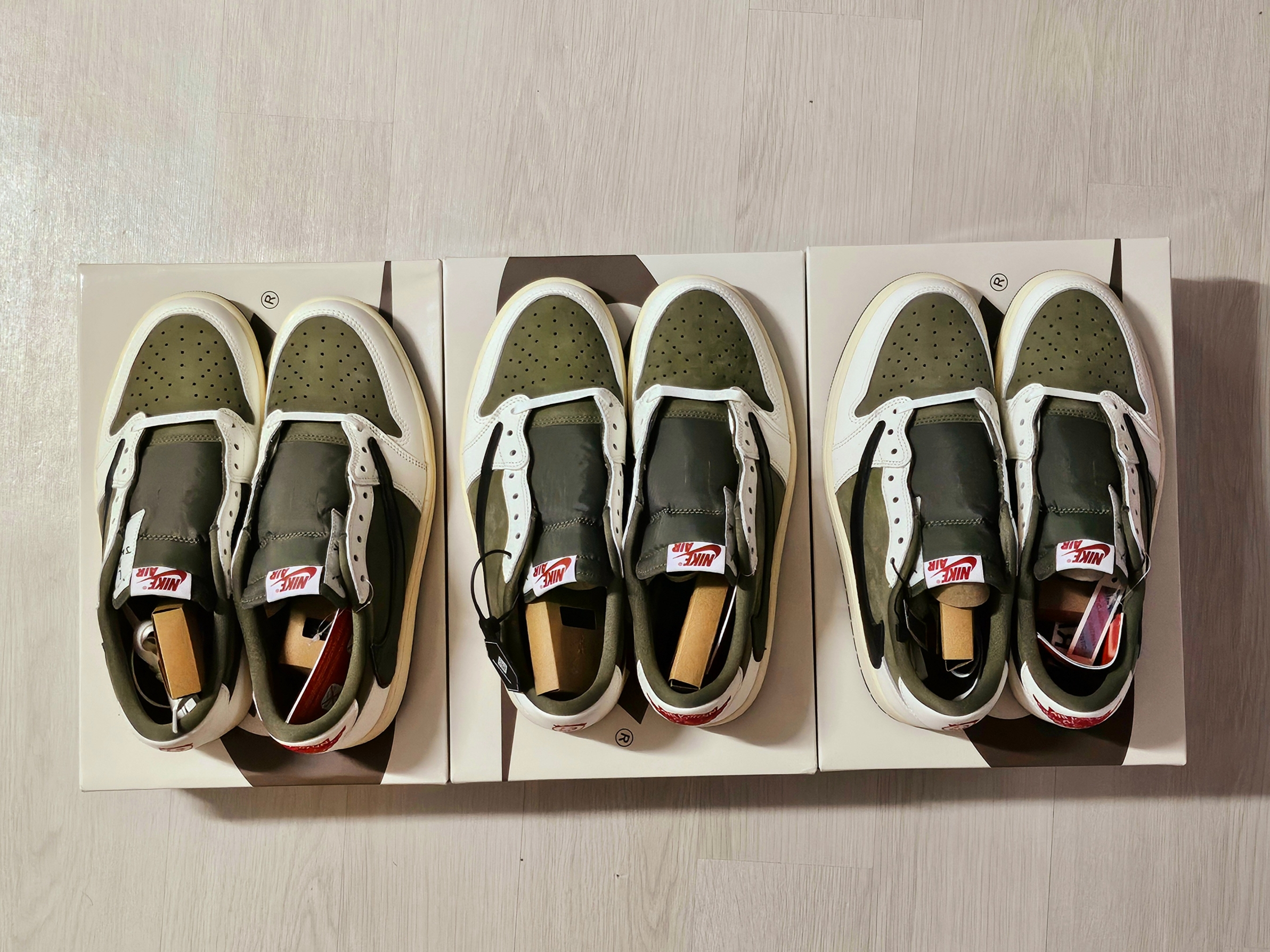 Jordan 1 x Travis Scott Retro Low OG SP Reverse Olive 착용 스타일