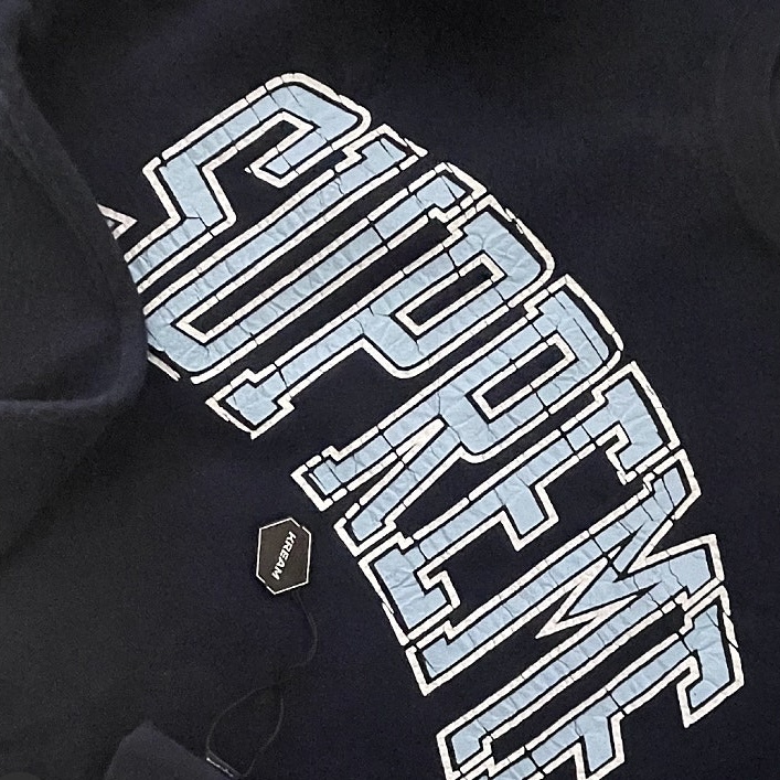 Supreme Inside Out Crewneck Navy - 23FW 착용 스타일