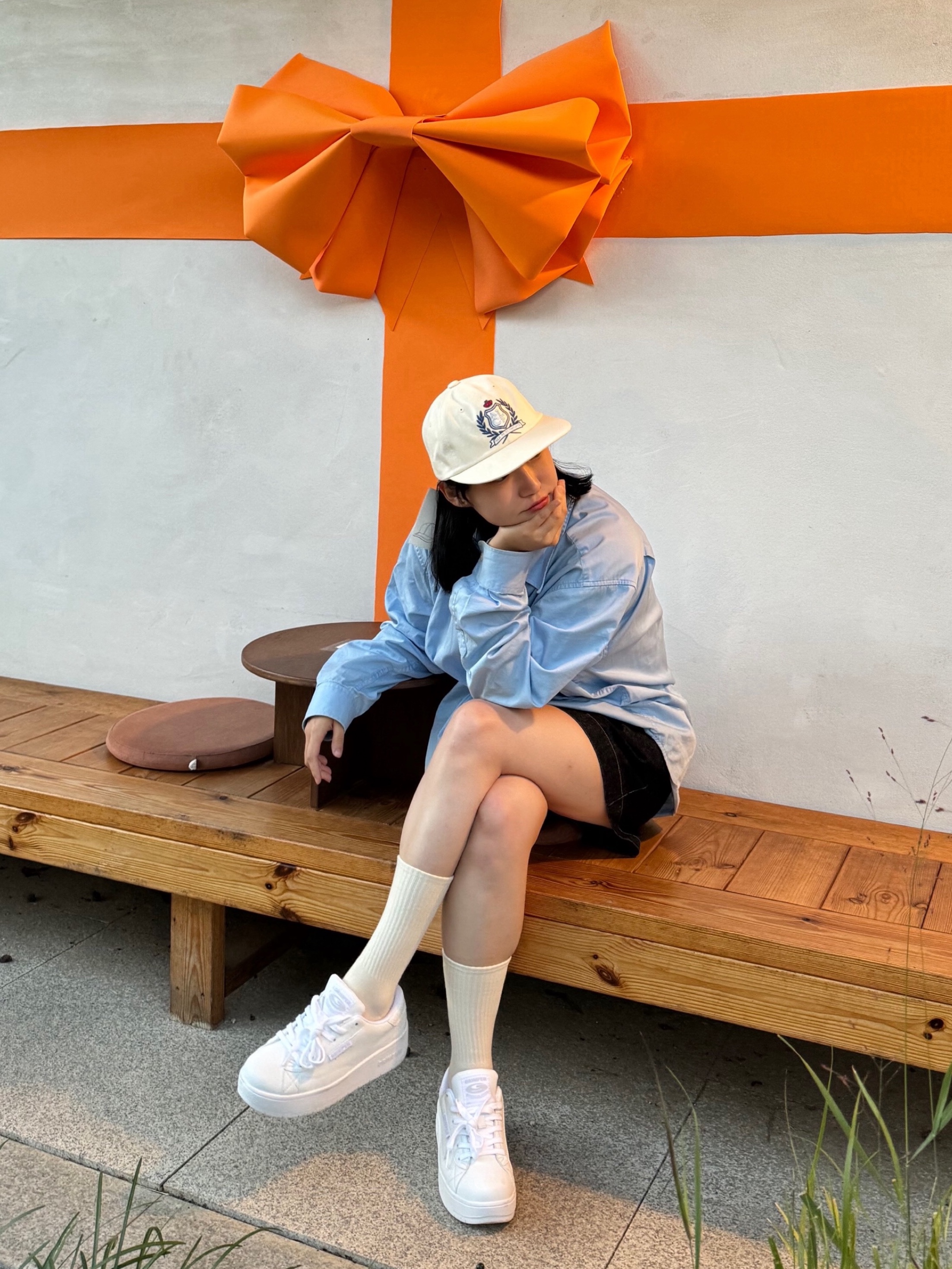Allincomplete ALCP High School Cap Ivory 착용 스타일 - 2